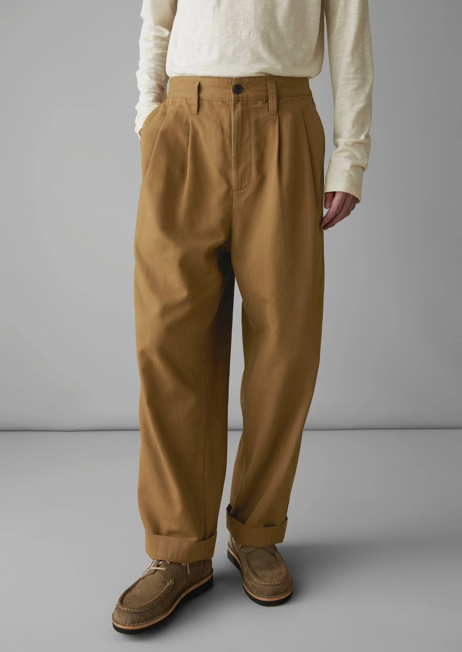 Bill Cotton Canvas Wide Leg Trousers | Acorn - Image 3