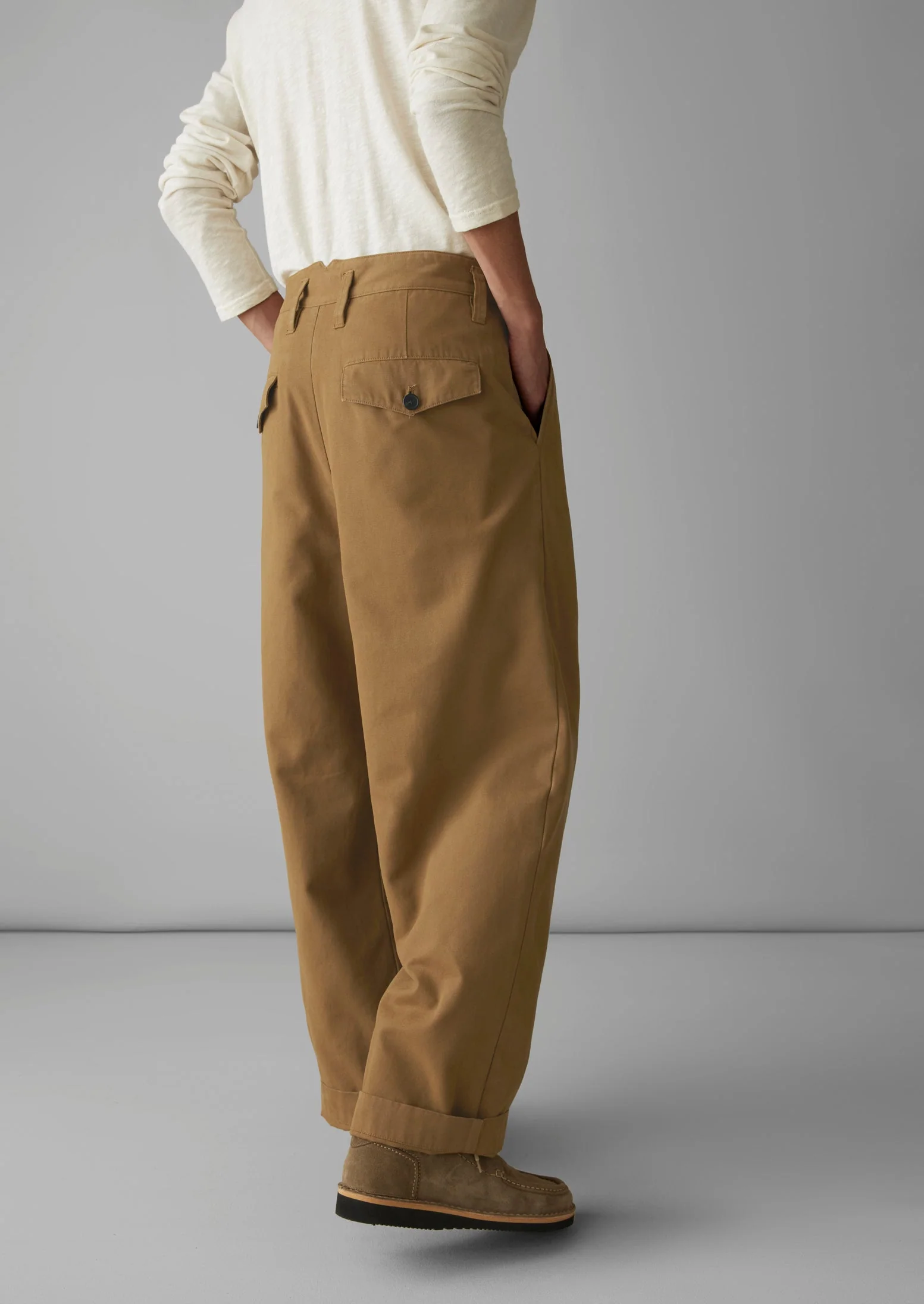 Bill Cotton Canvas Wide Leg Trousers | Acorn - Image 5