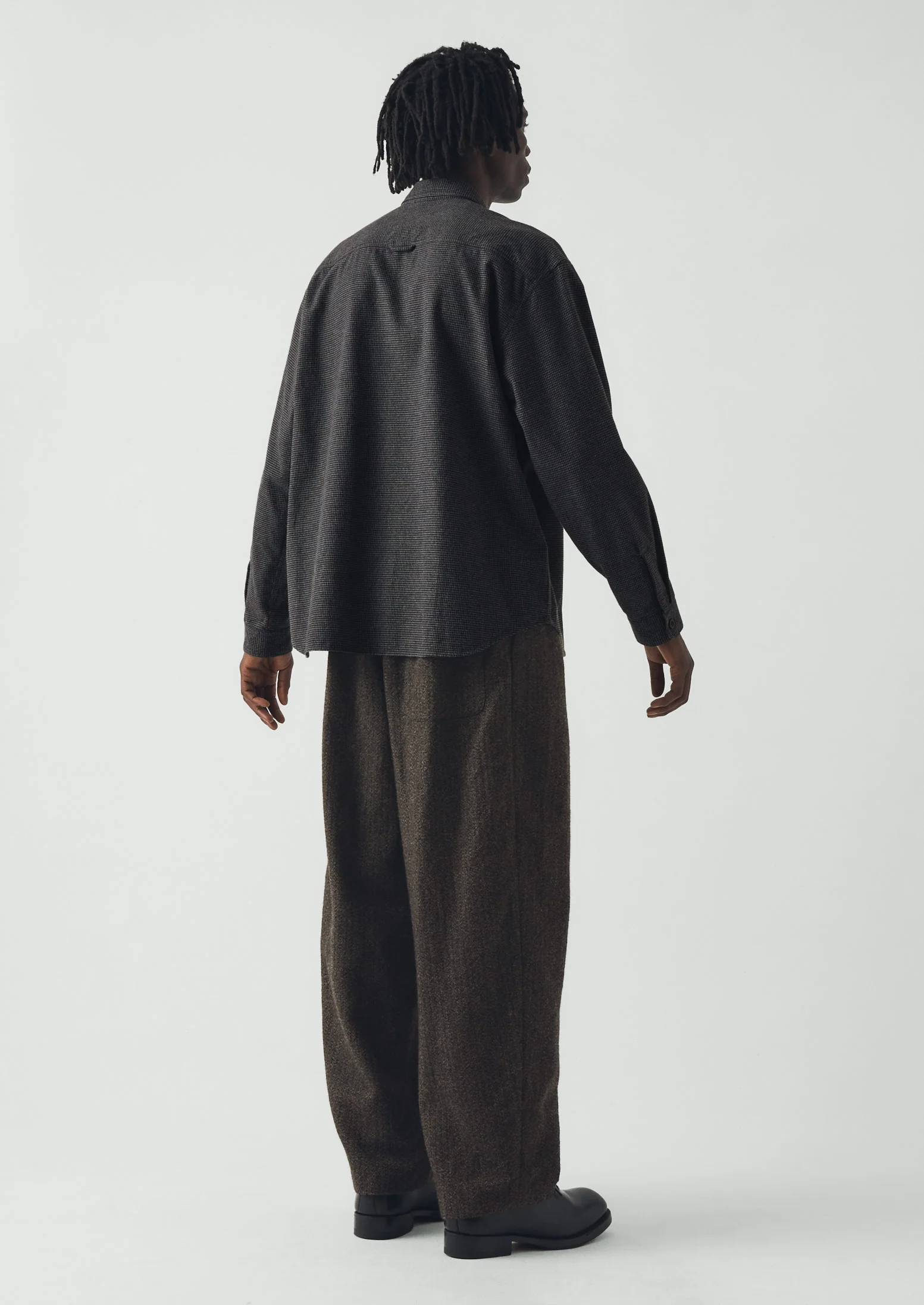 Brushed Cotton Workwear Shirt | Charcoal Grey - Image 7