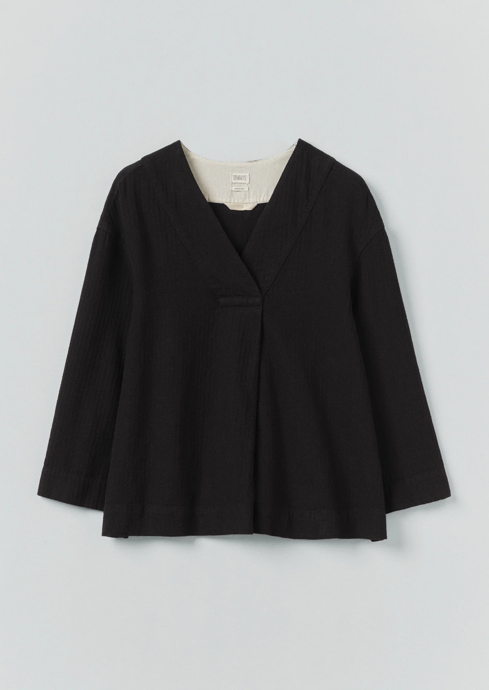 Brushed Linen Cotton Herringbone Top | Slate