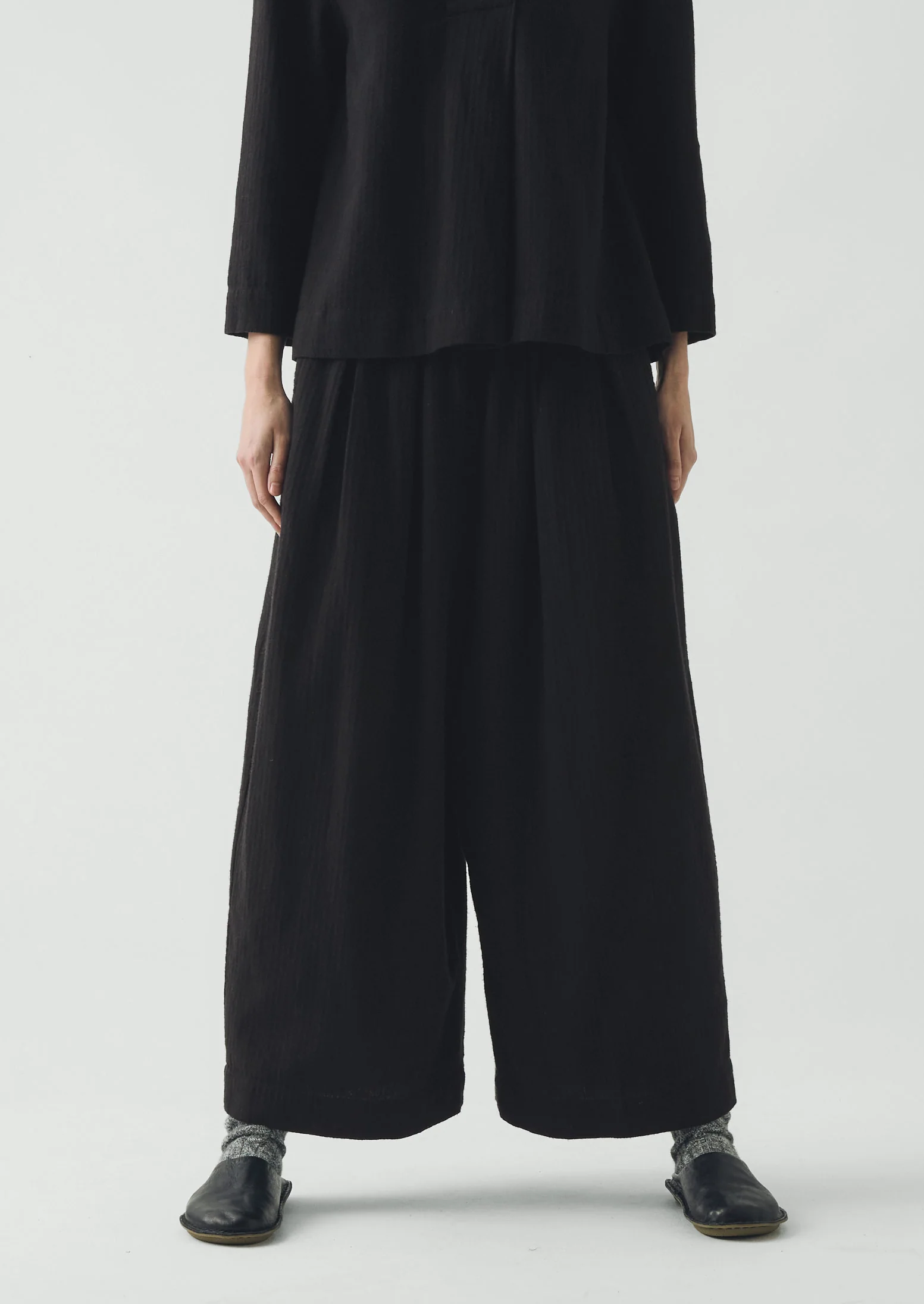 Brushed Linen Cotton Trousers | Slate - Image 4