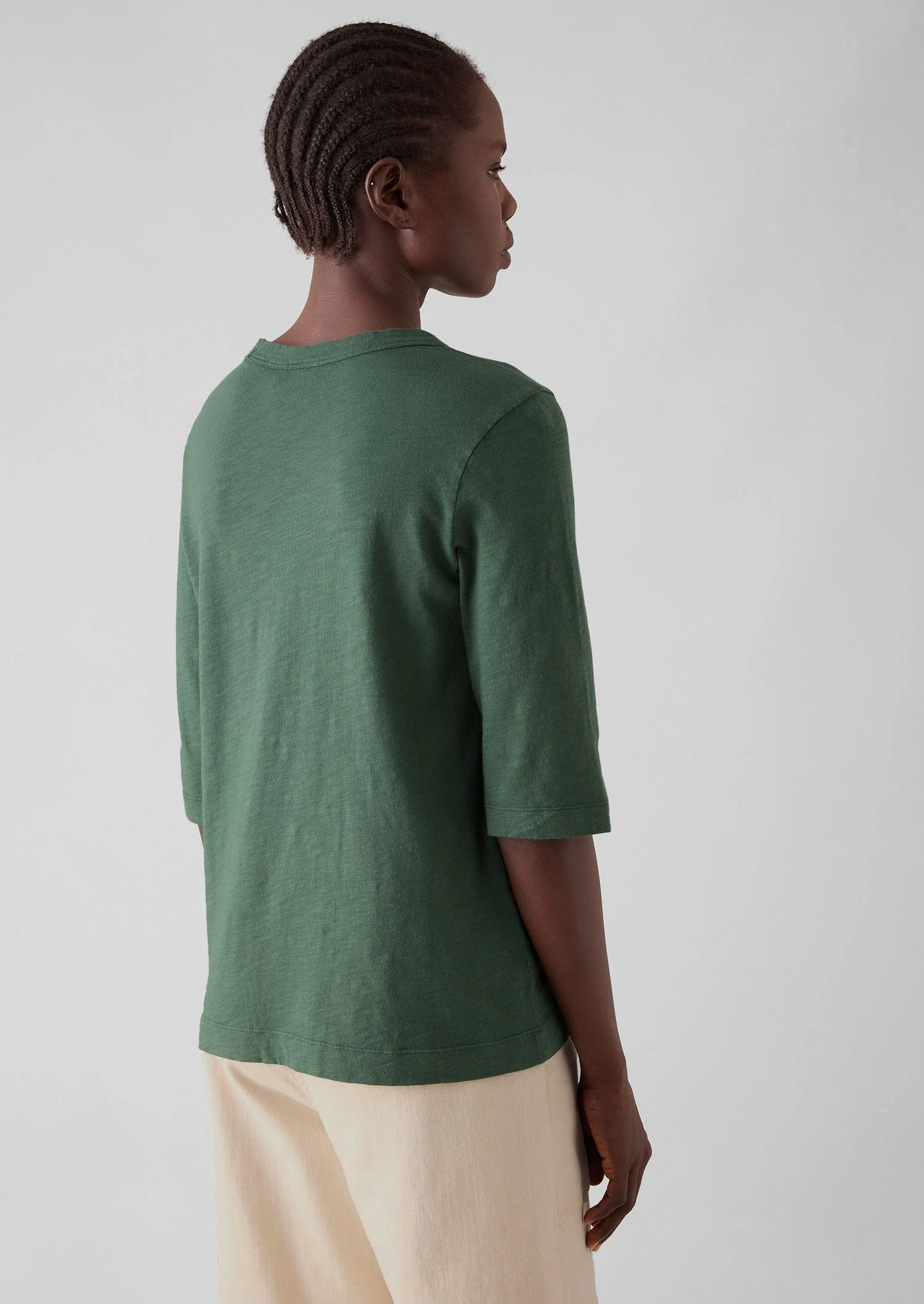 Cleo Garment Dyed Organic Cotton Tee | Marble Green - Image 4