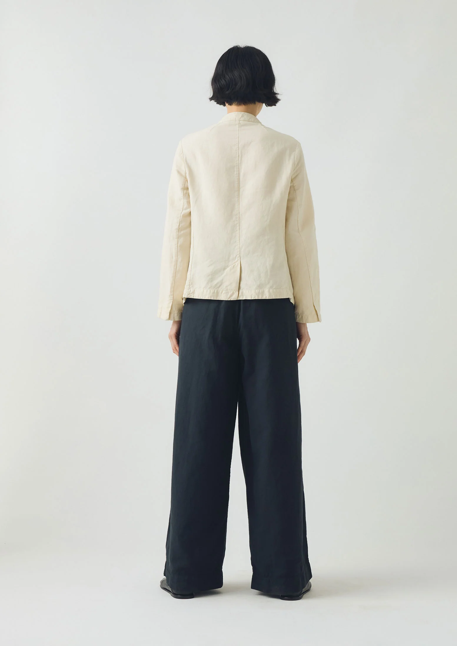Corinne Cotton Linen Wide Leg Trousers | Slate Navy - Image 4