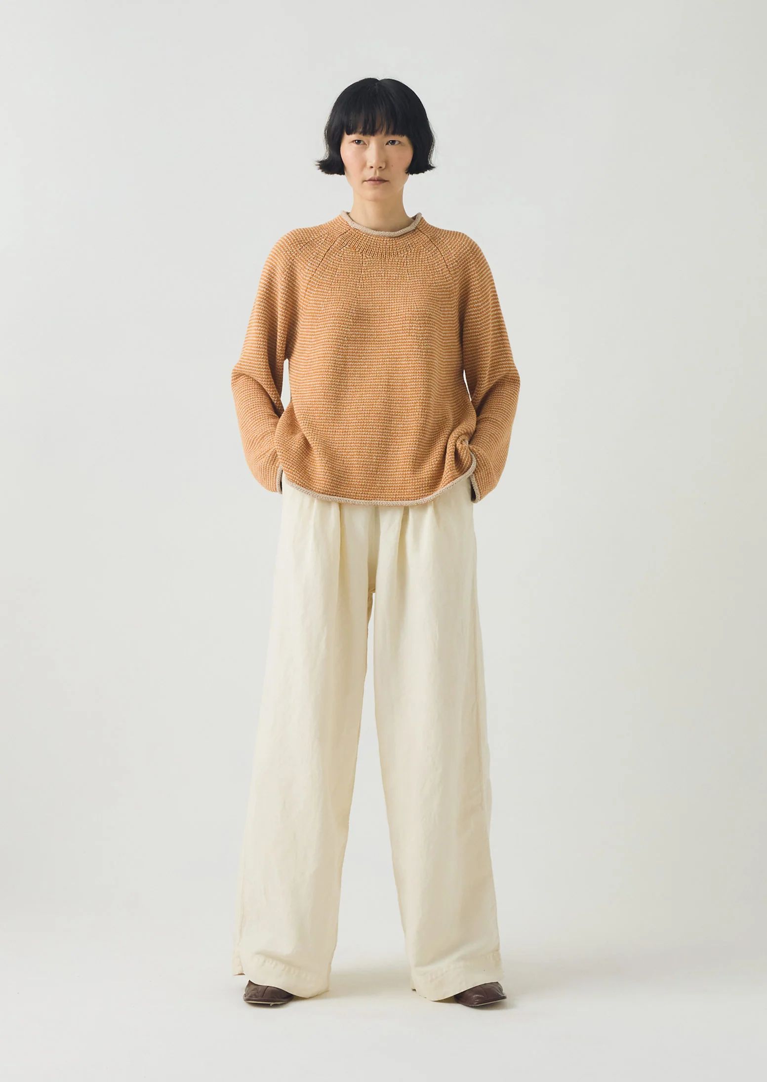 Corinne Cotton Linen Wide Leg Trousers | Parchment - Image 3
