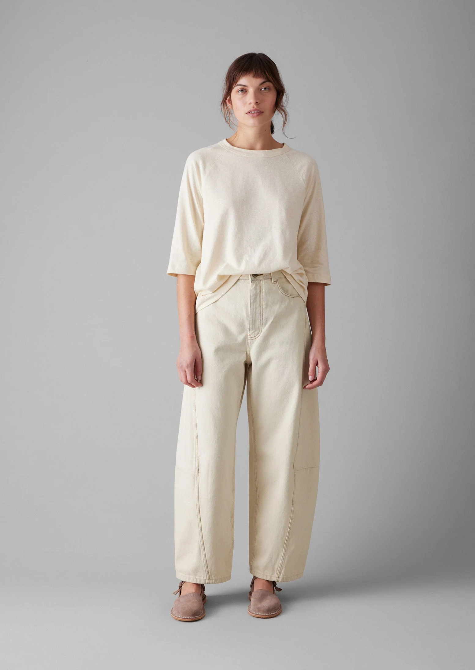 Cotton Hemp Raglan Tee | Ecru - Image 2
