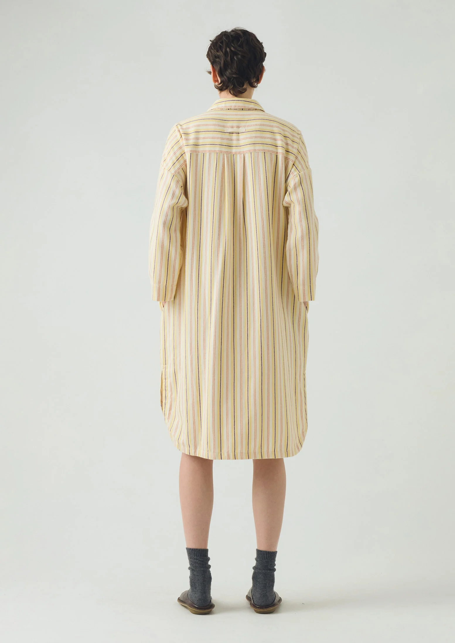 Deco Stripe Flannel Nightshirt | Ecru/Corn - Image 4