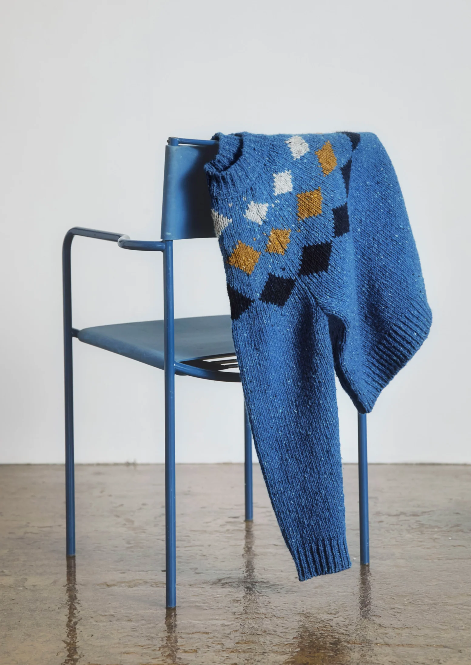 Donegal Diamond Yoke Sweater | Blue Multi - Image 7