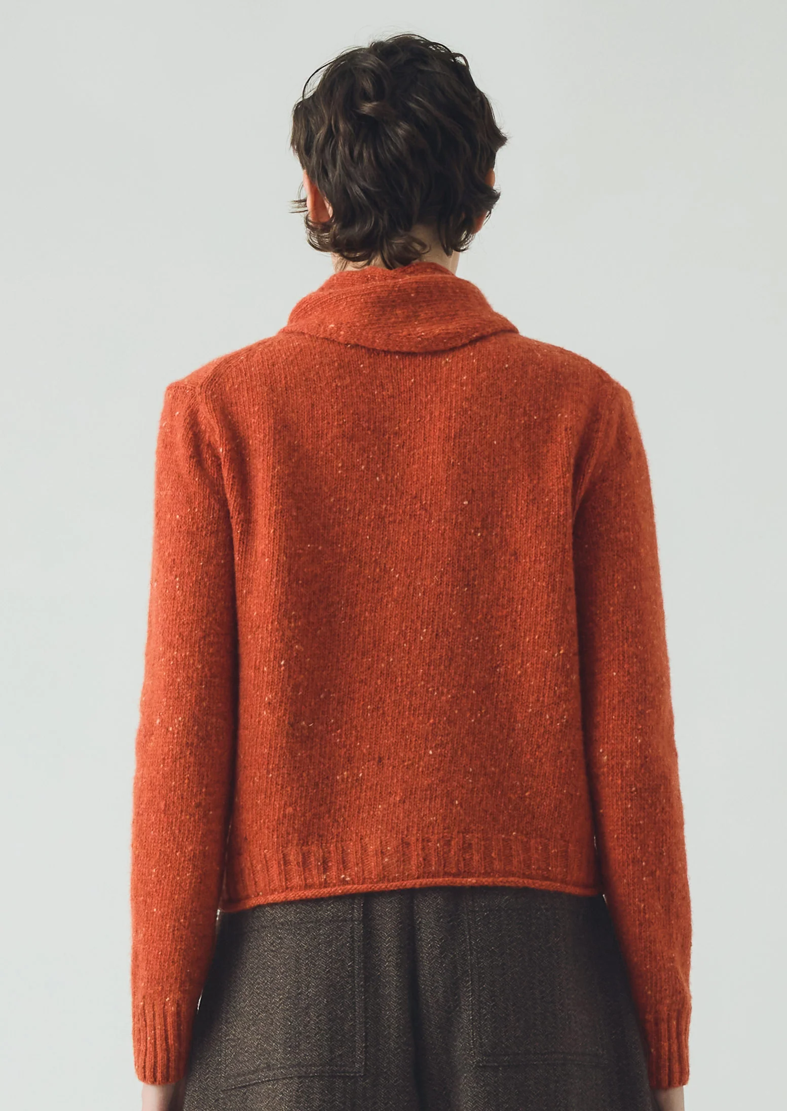 Donegal Merino Neckerchief Cardigan | Nasturtium - Image 3