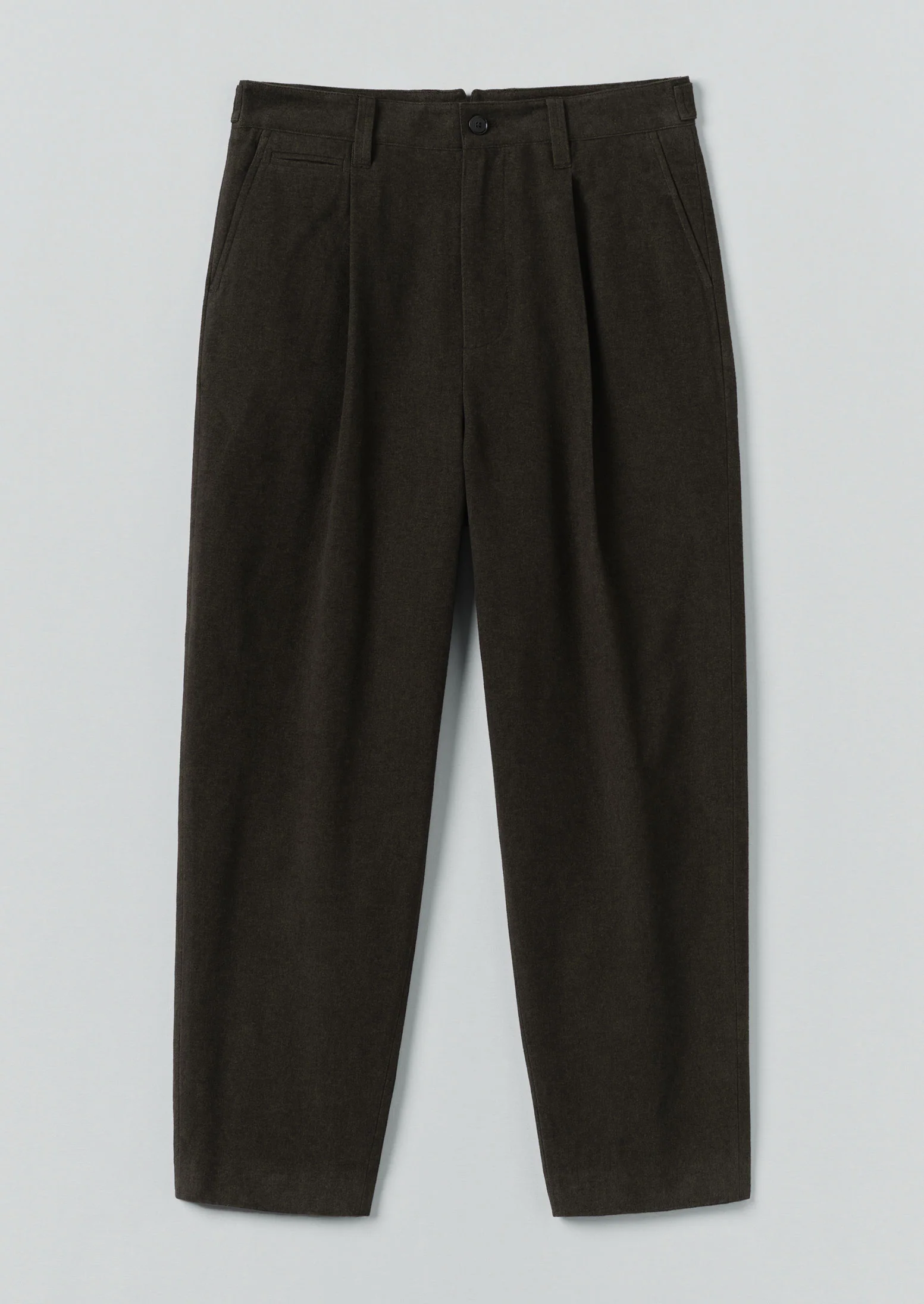 Duncan Brushed Cotton Trousers | Dark Olive
