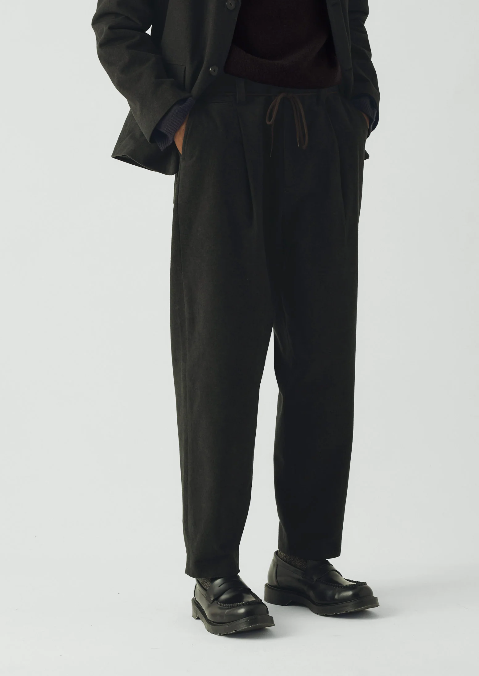 Duncan Brushed Cotton Trousers | Dark Olive - Image 2