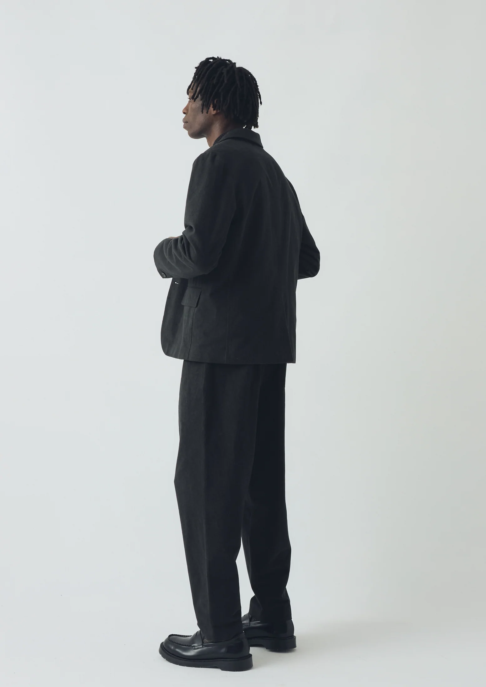 Duncan Brushed Cotton Trousers | Dark Olive - Image 4
