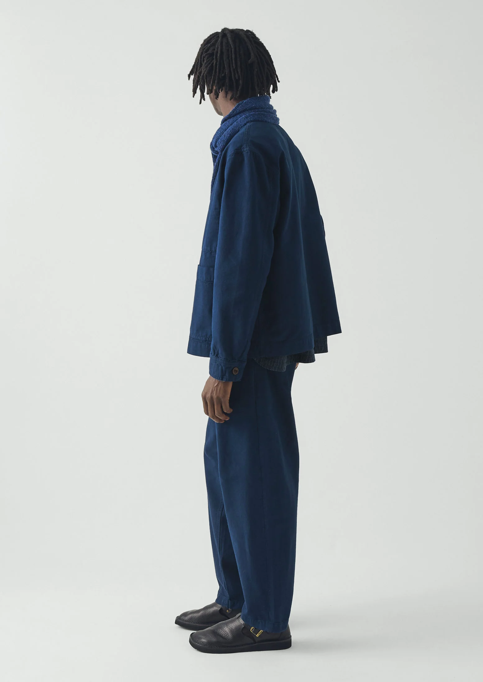 Elliot Garment Dyed Cotton Canvas Trousers | Uniform Blue - Image 3