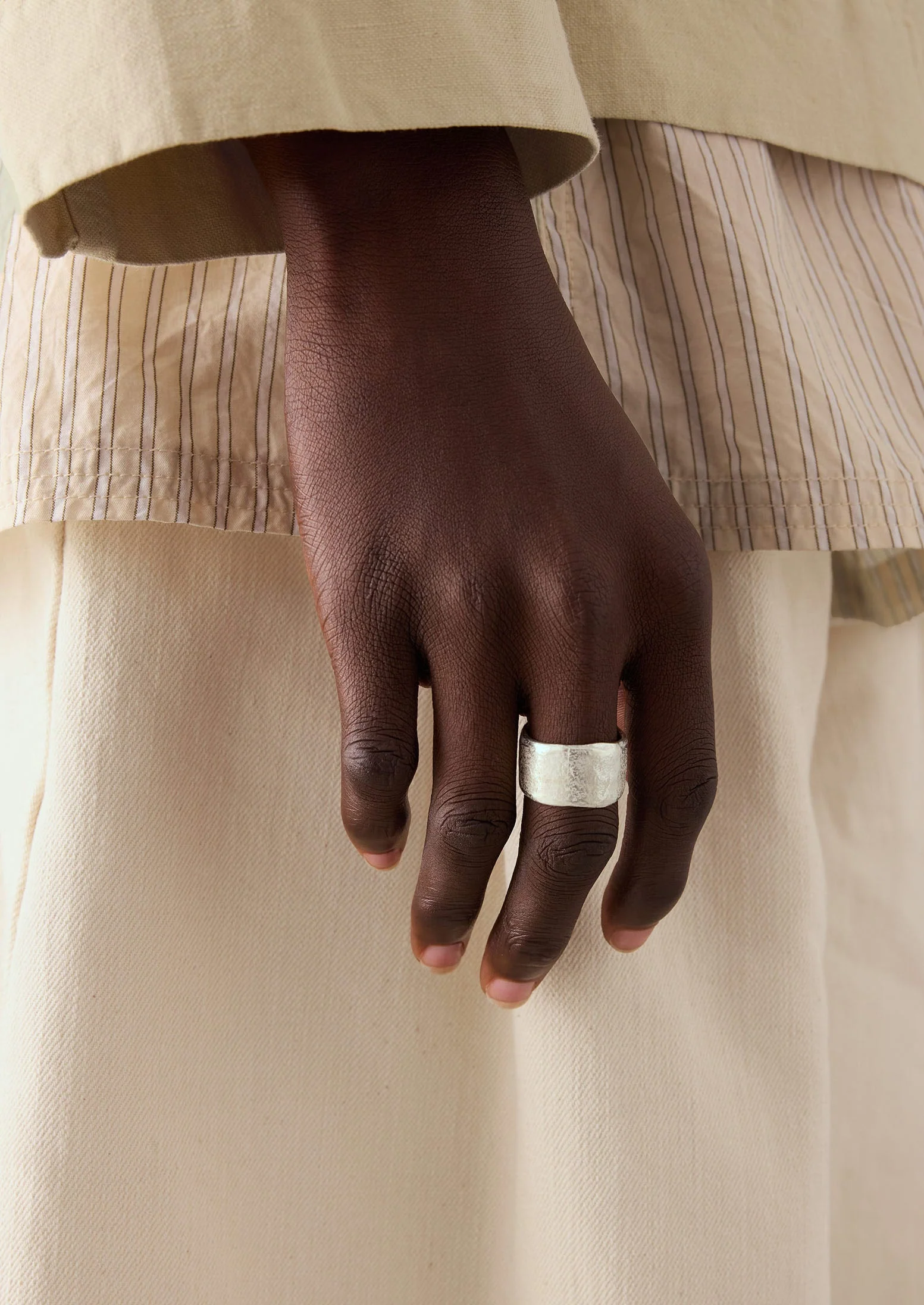 Emily Nixon Sculptural Rock Ring | Silver - Image 2