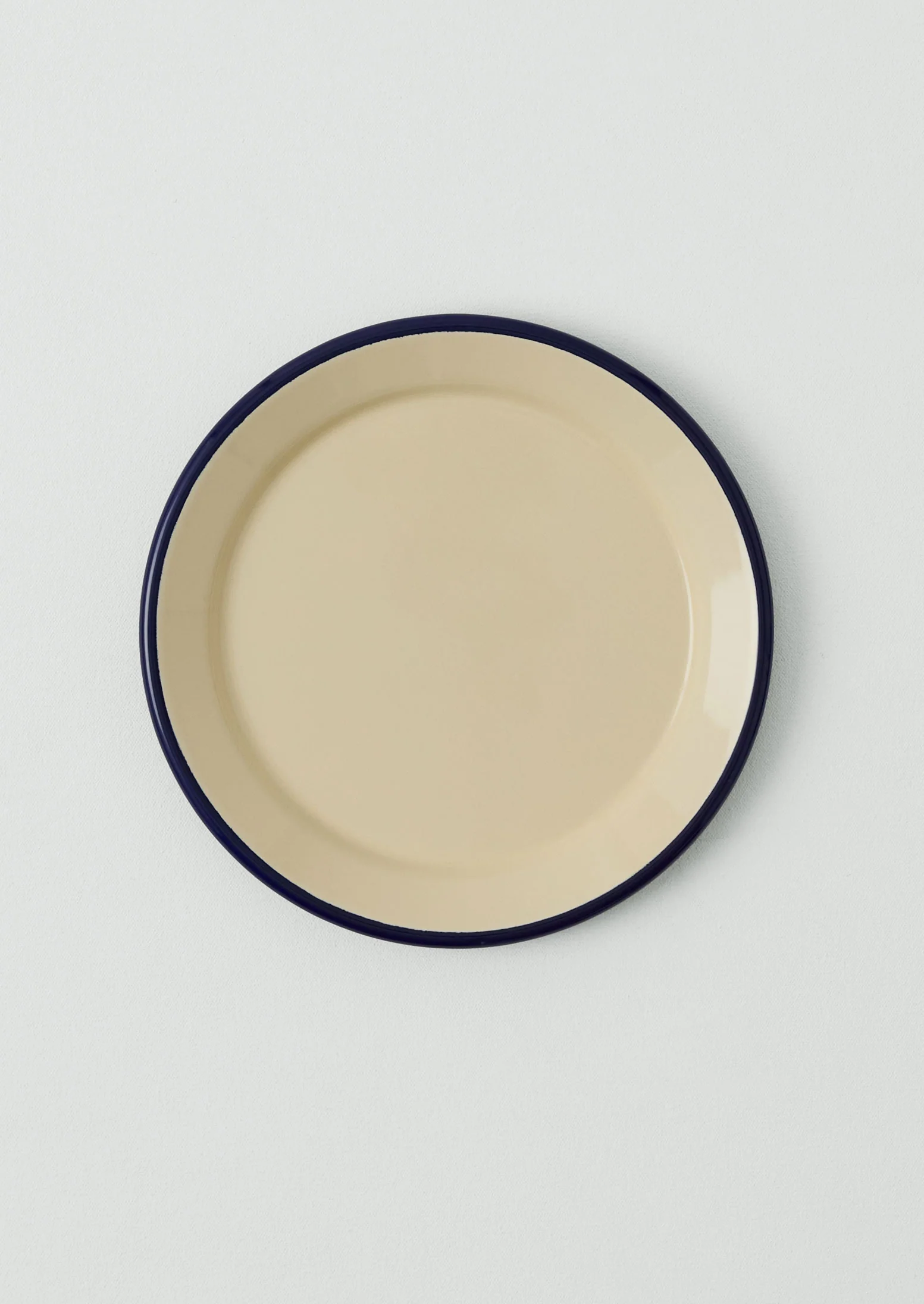 Enamel Dinner Plate | Cream/Blue