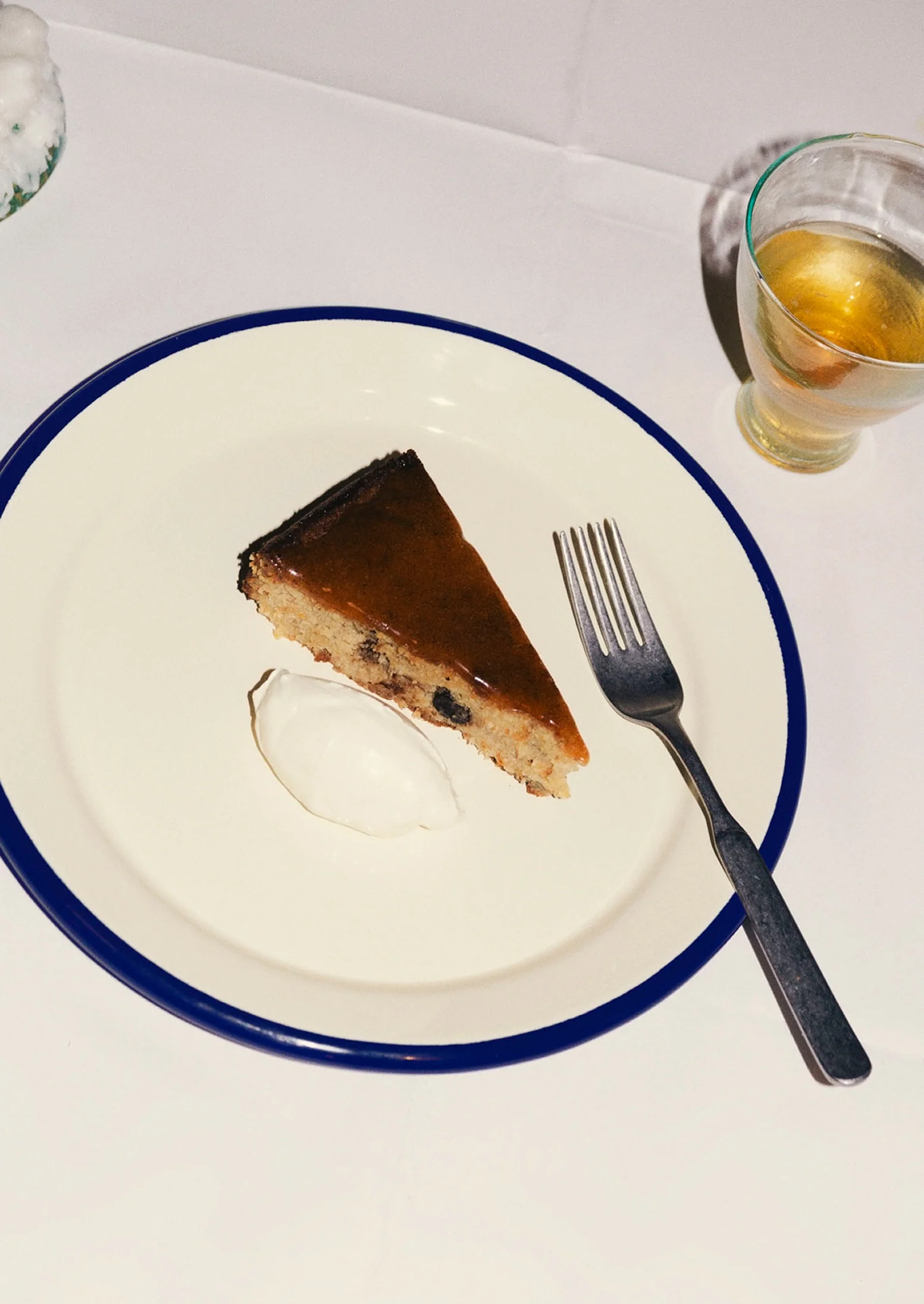 Enamel Dinner Plate | Cream/Blue - Image 2