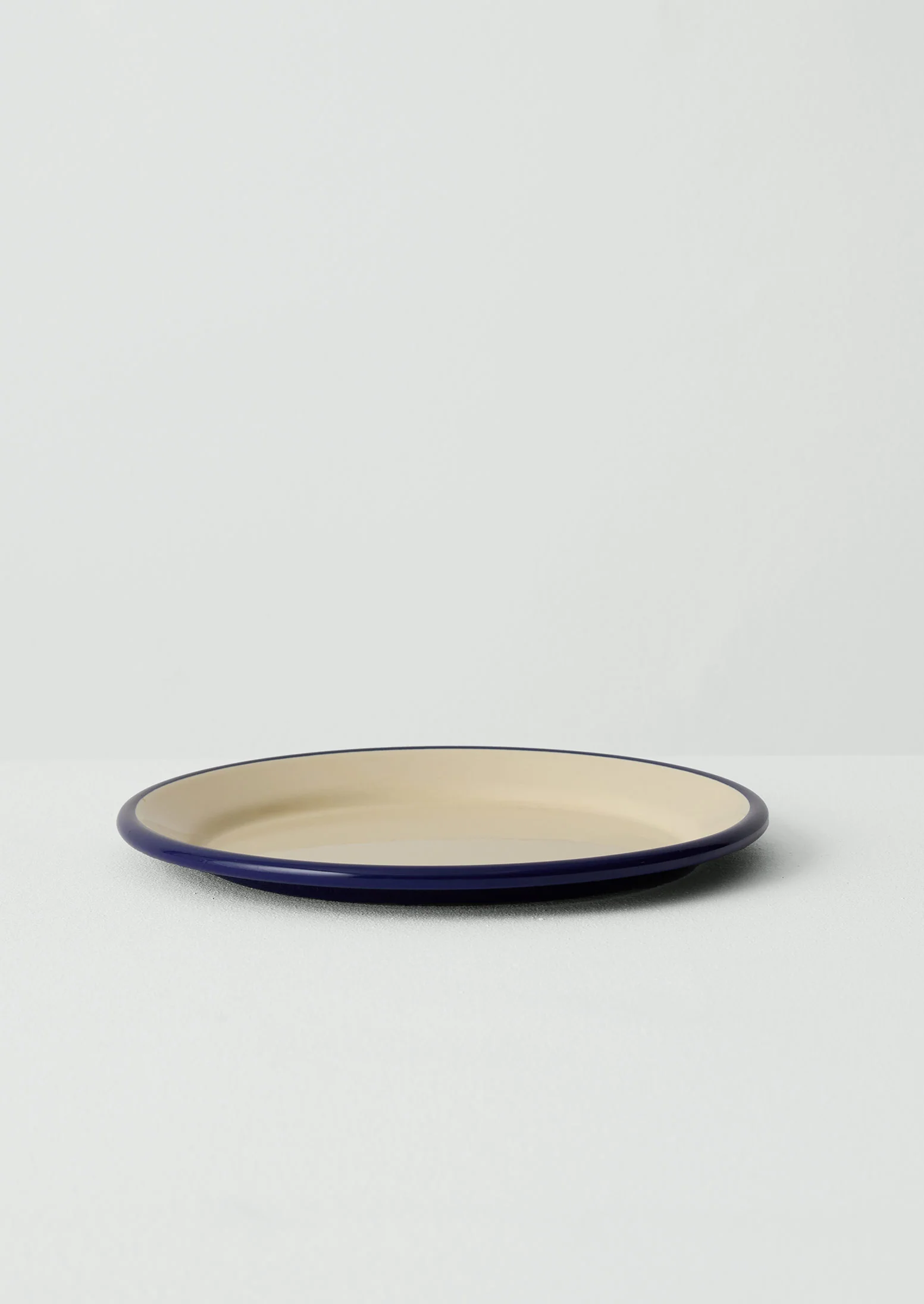 Enamel Dinner Plate | Cream/Blue - Image 3