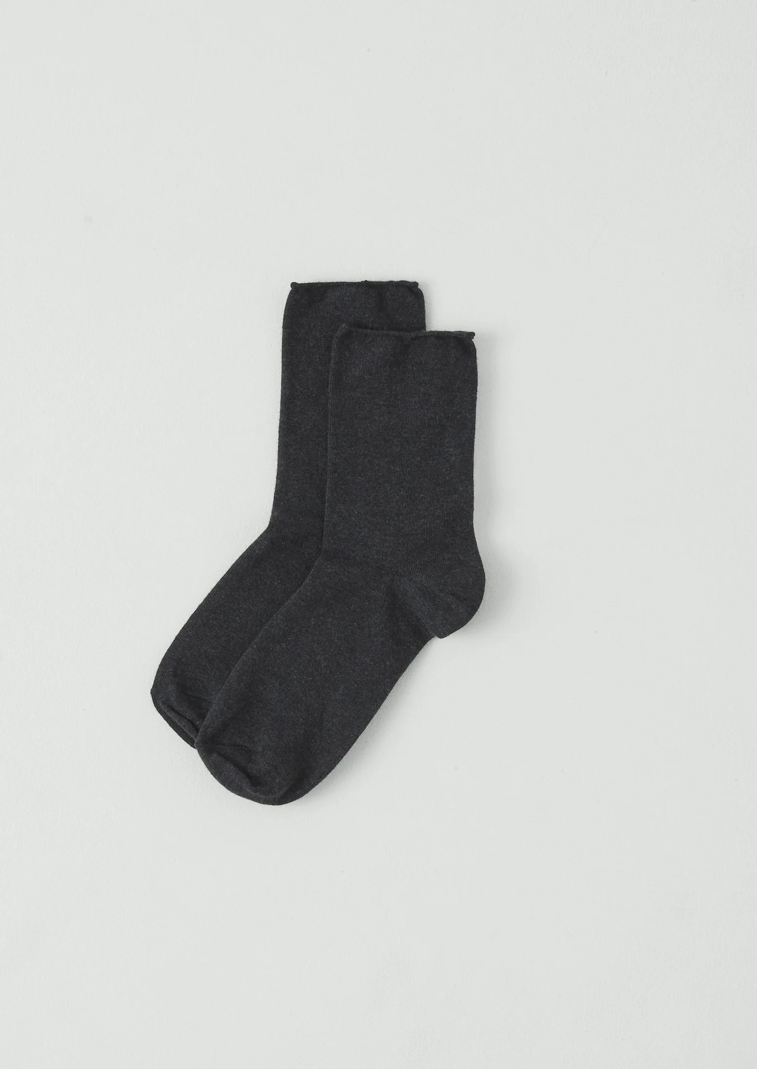 Fine Cotton Cashmere Socks | Charcoal Melange