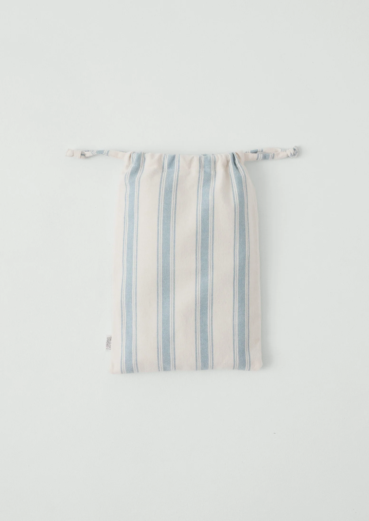 Fjord Stripe Cotton Flannel Duvet Cover | Washed Blue/Ecru - Image 7