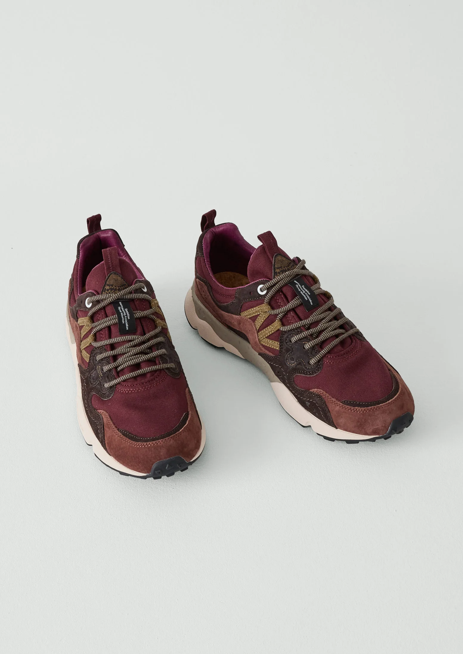 Flower Mountain Yamano Kaiso Panelled Trainers | Beetroot