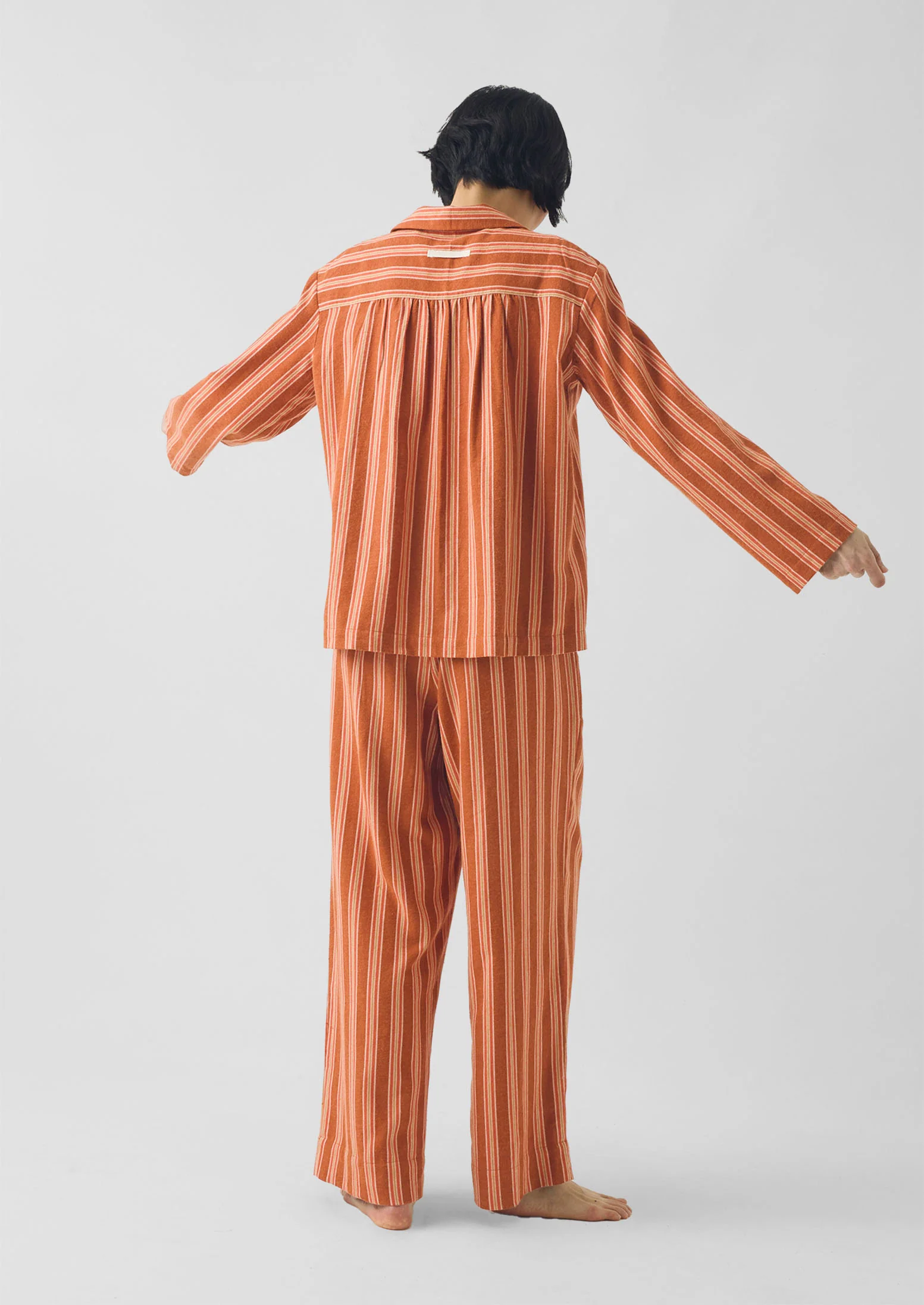 Forte Stripe Flannel Pyjamas | Auburn/Nasturtium - Image 5