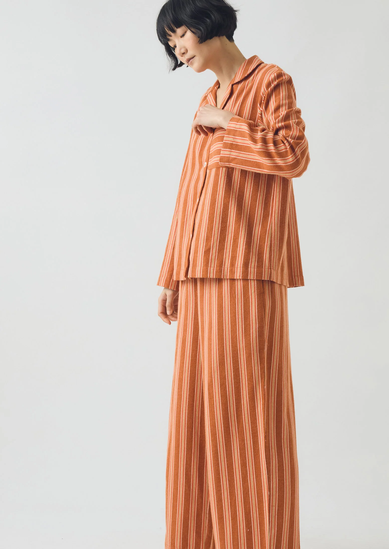 Forte Stripe Flannel Pyjamas | Auburn/Nasturtium - Image 6