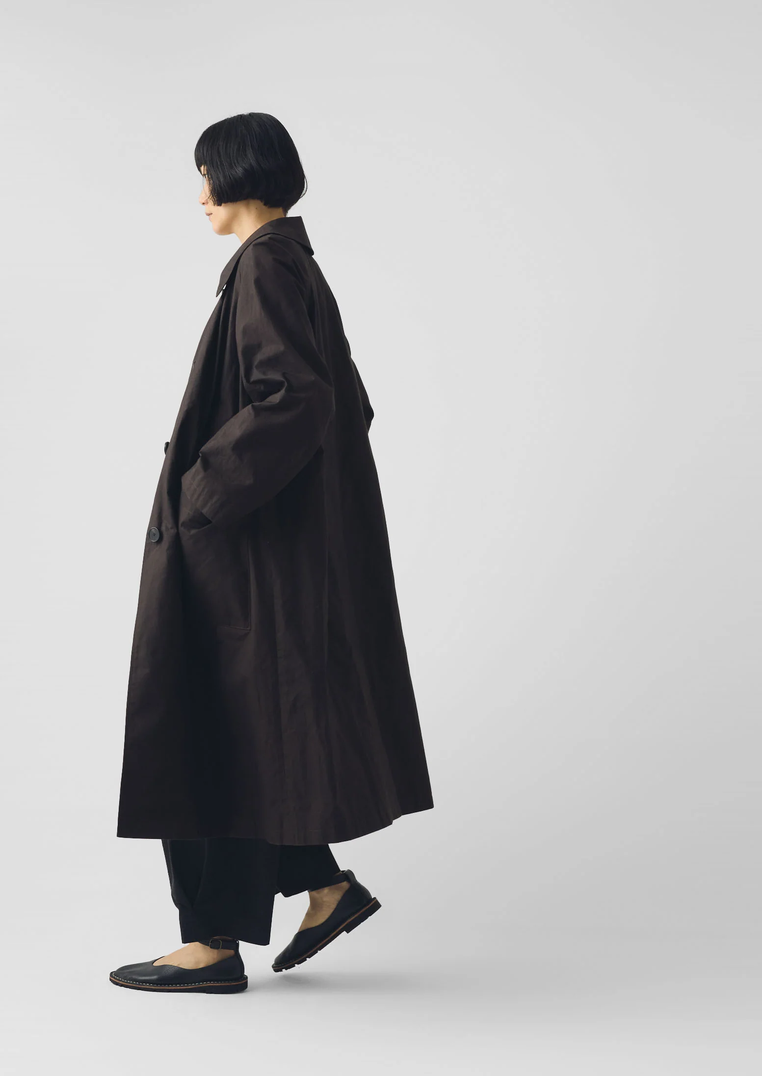 Frankie Waxed Cotton Raglan Coat | Chocolate - Image 4