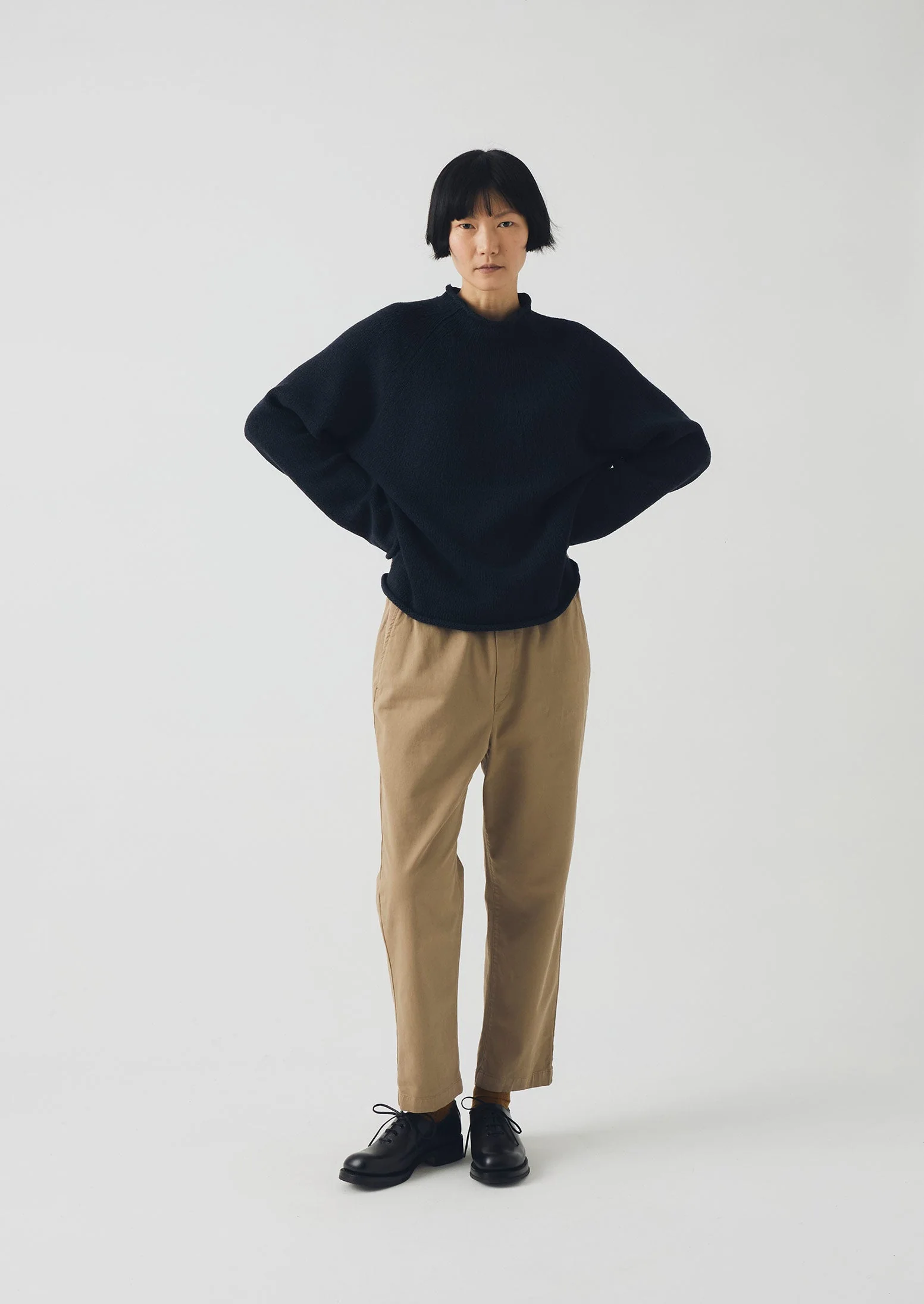 Gabi Cotton Pull On Trousers | Ash Brown - Image 2