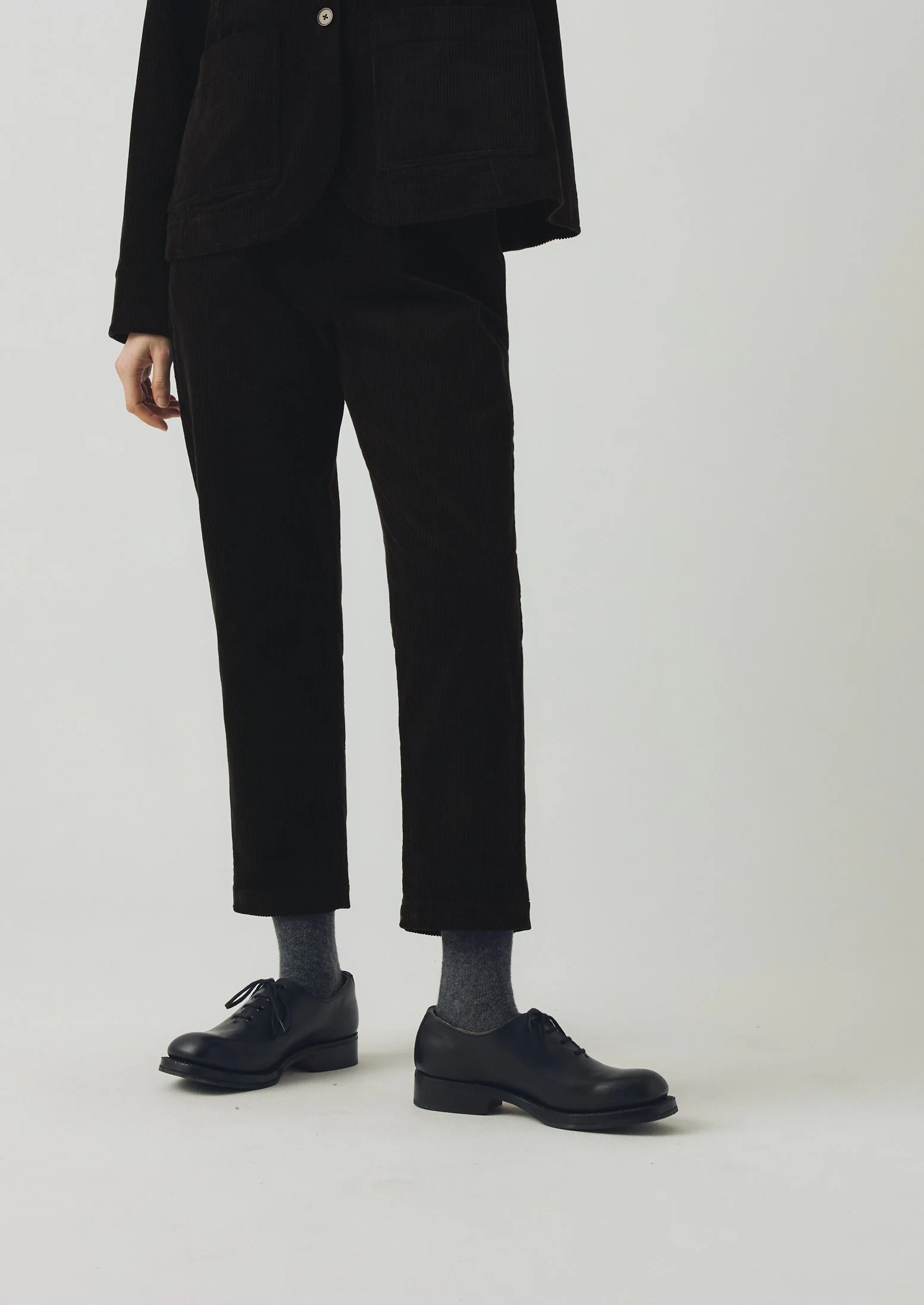 Gabi Organic Cord Pull On Trousers | Anthracite - Image 3