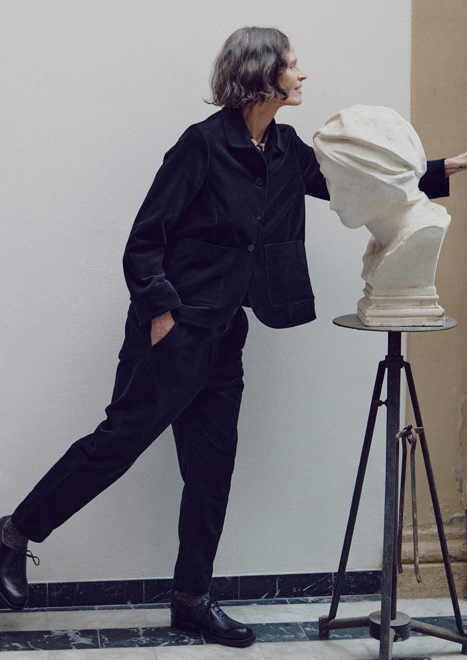 Gabi Organic Cord Pull On Trousers | Anthracite - Image 5