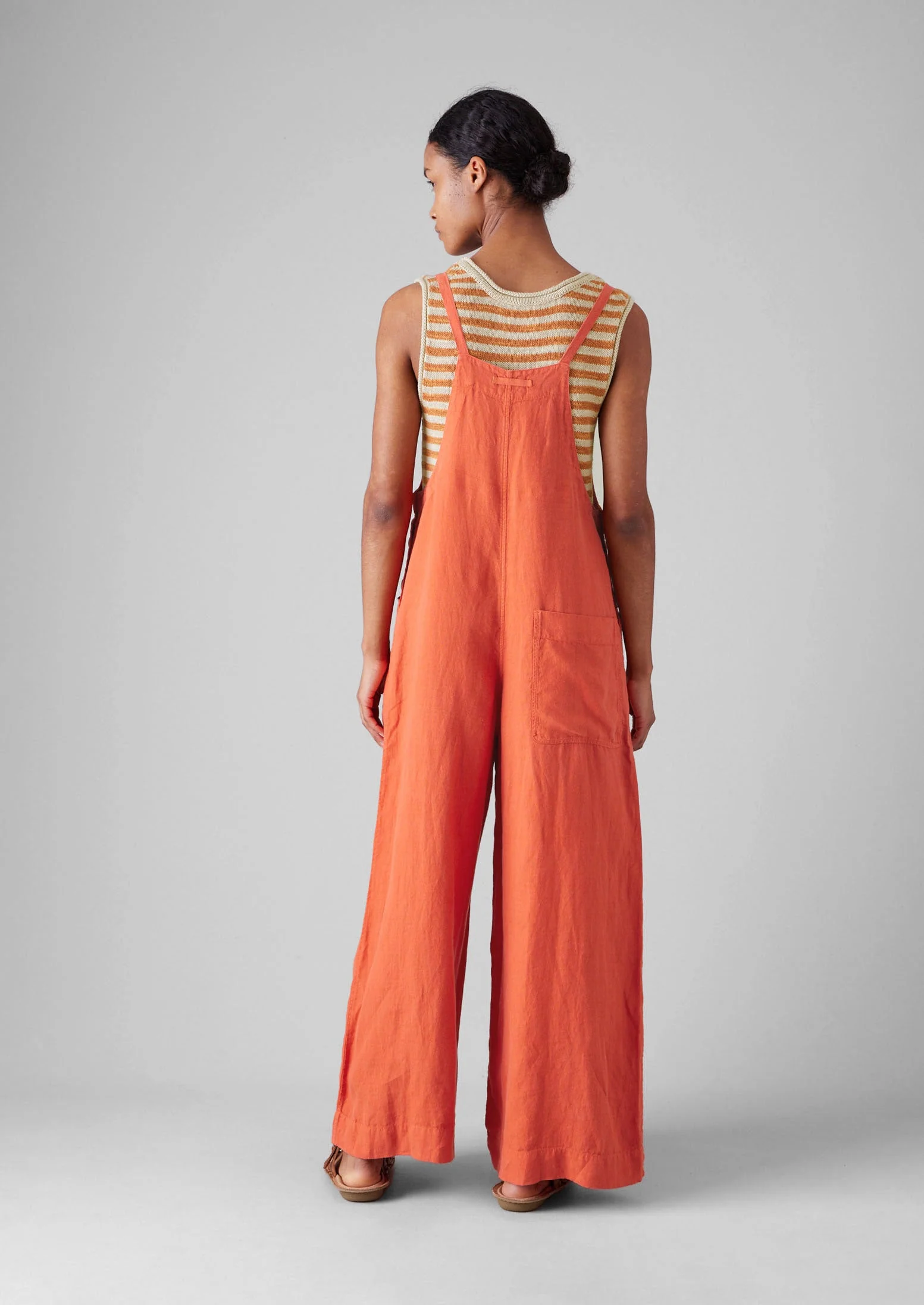 Garment Dyed Linen Pocket Jumpsuit | Red Chilli - Image 4