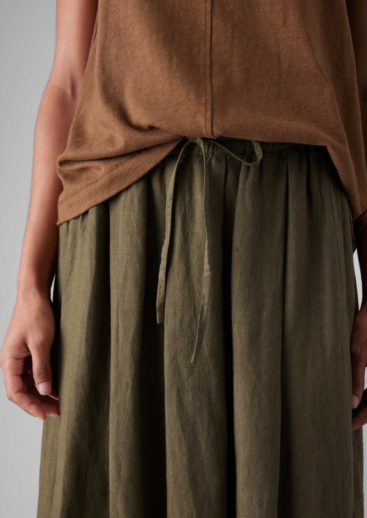 Garment Dyed Linen Skirt | Pear - Image 3