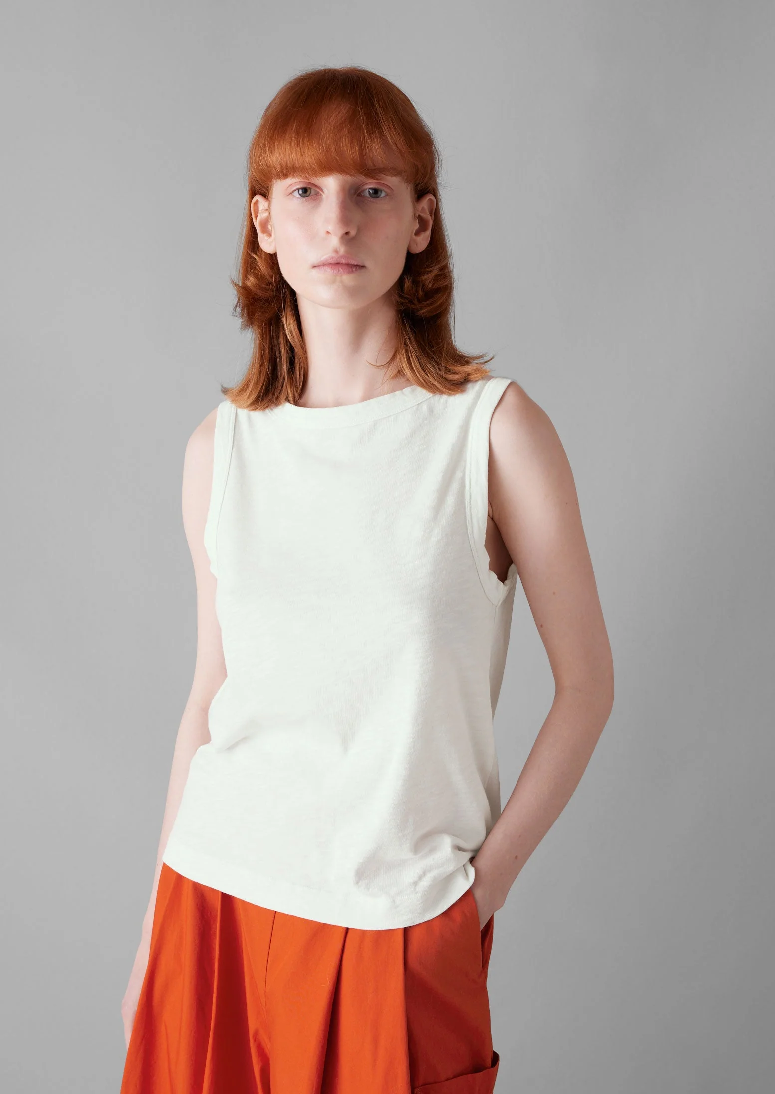 Garment Dyed Organic Cotton Tank Top | Chalk - Image 3
