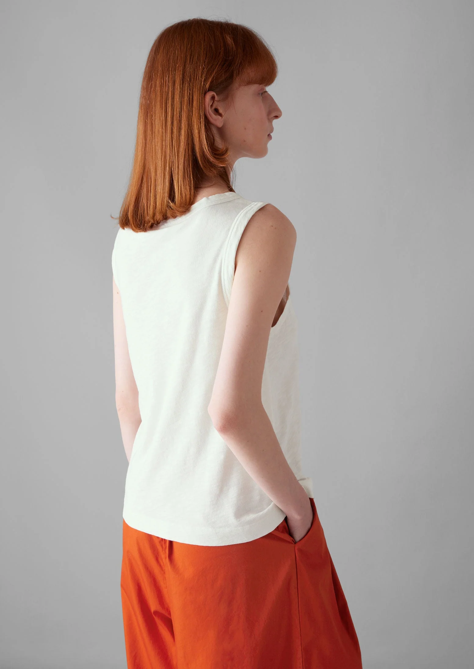 Garment Dyed Organic Cotton Tank Top | Chalk - Image 4