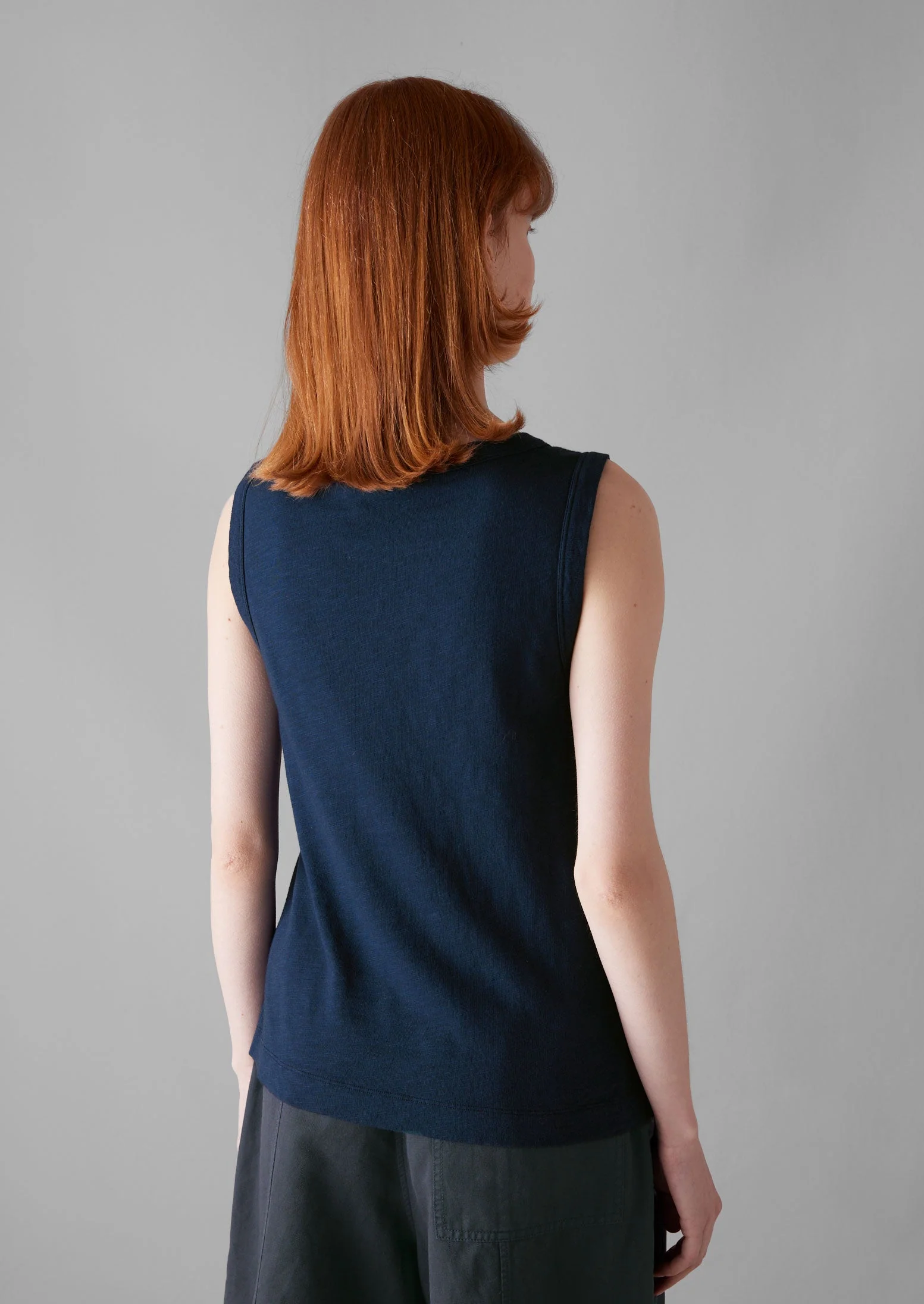 Garment Dyed Organic Cotton Tank Top | Duffle Blue - Image 3
