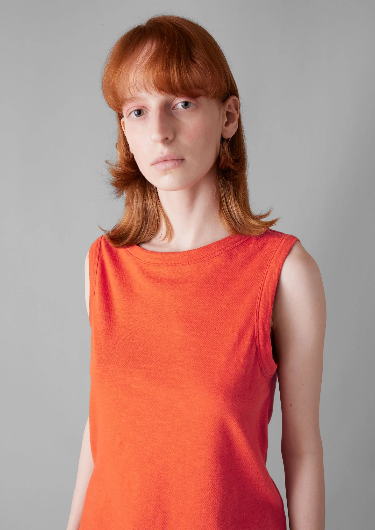 Garment Dyed Organic Cotton Tank Top | Pumpkin - Image 2