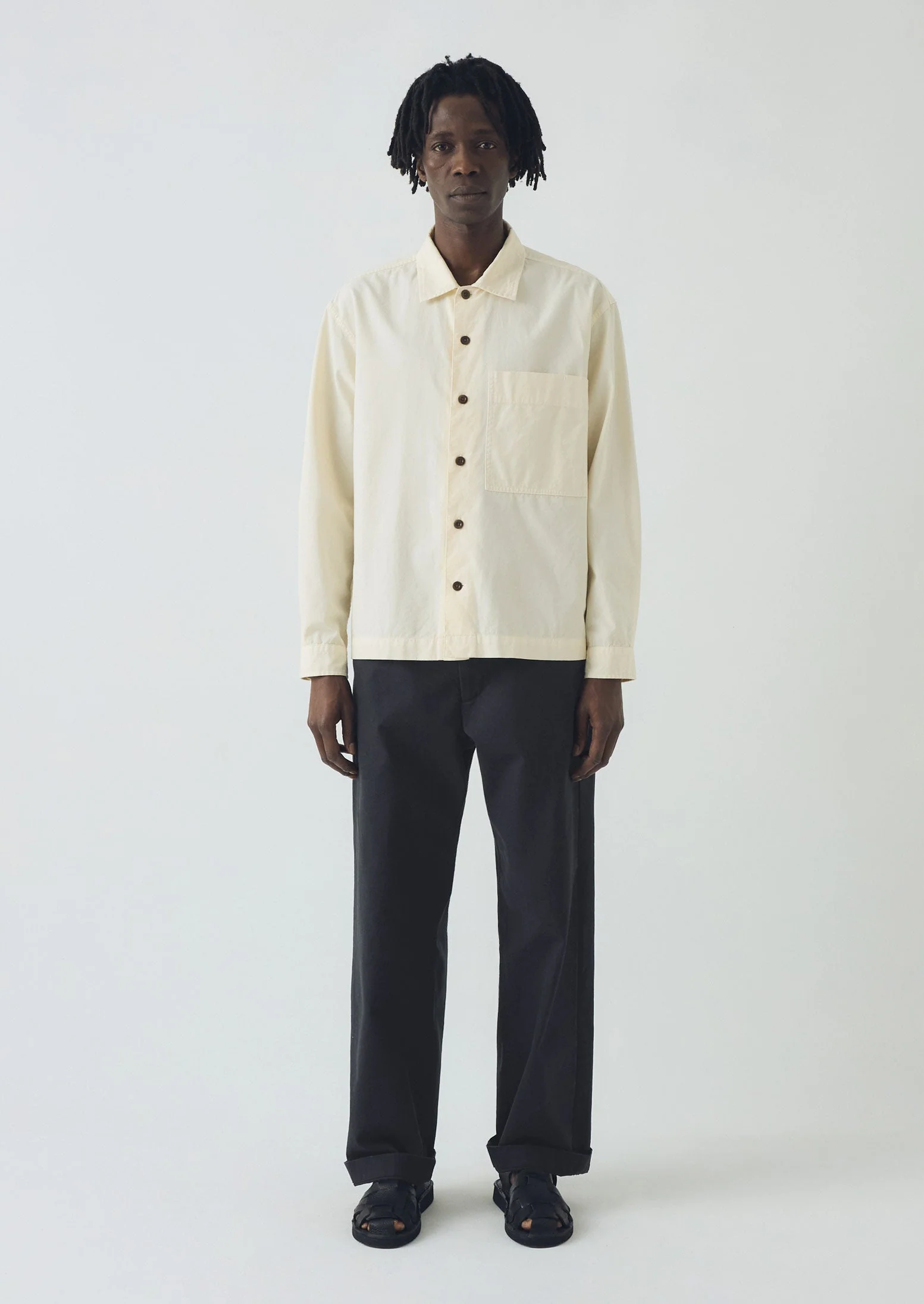 Garment Dyed Oxford Shirt | Ecru - Image 3