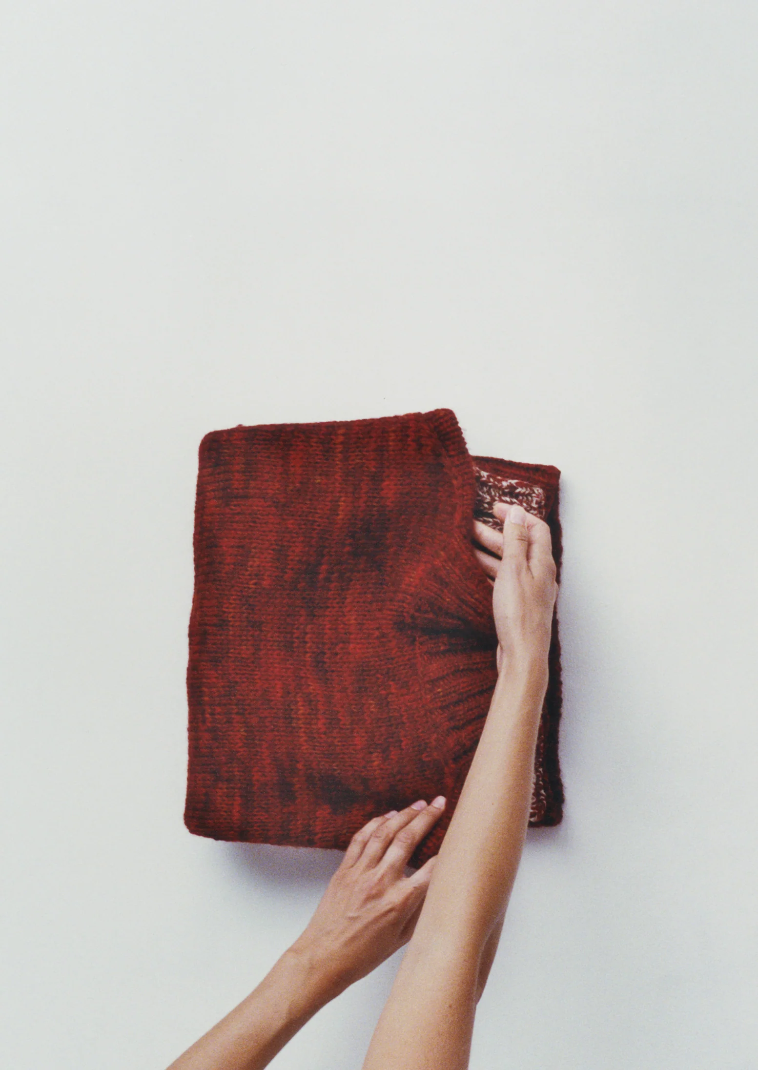 Hand Dyed High Neck Sweater | Claret Red - Image 11