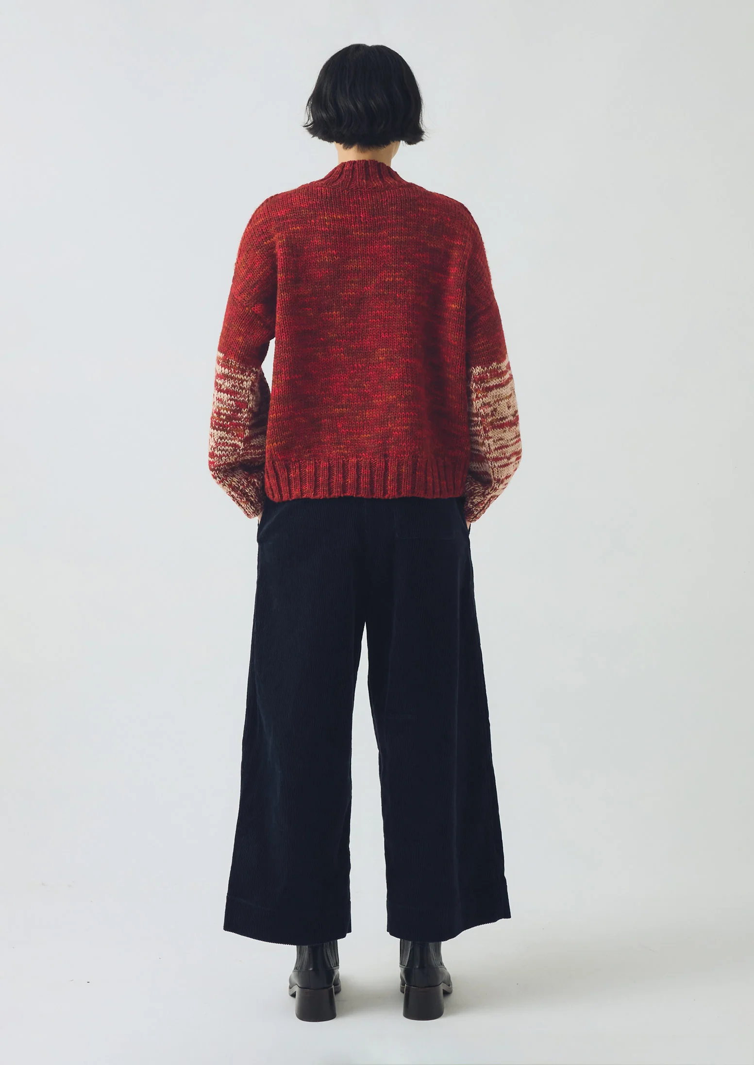 Hand Dyed High Neck Sweater | Claret Red - Image 7