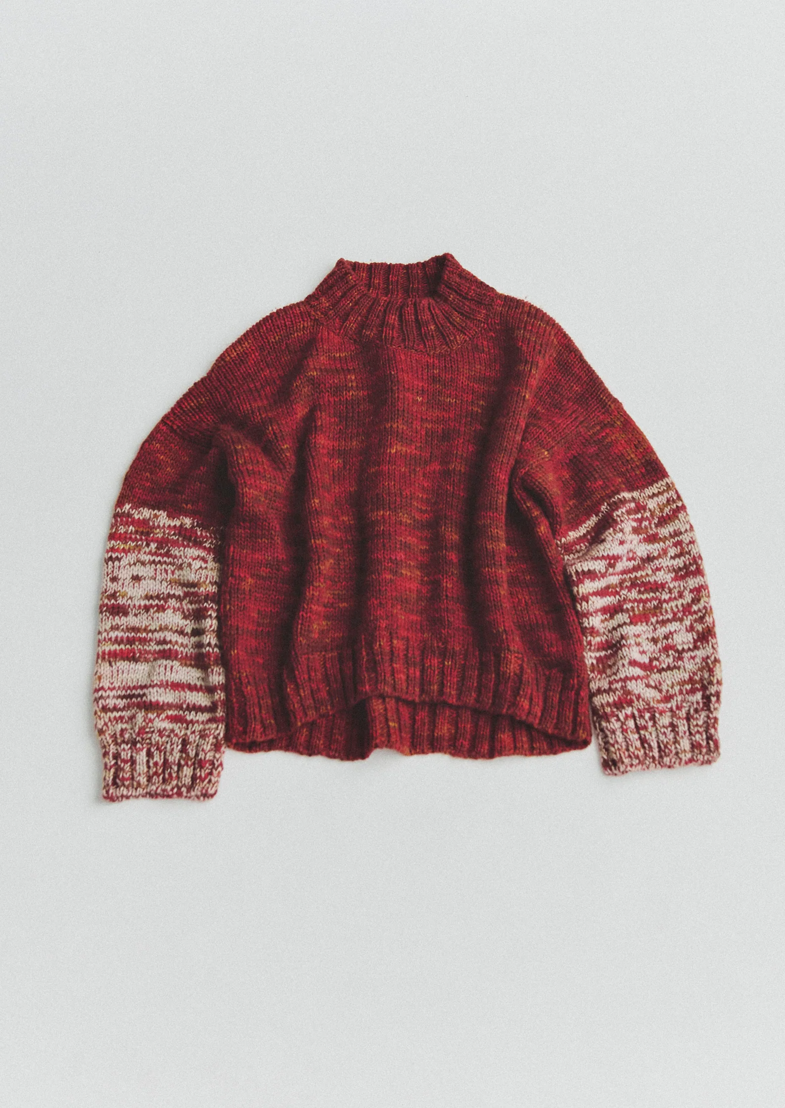 Hand Dyed High Neck Sweater | Claret Red - Image 8