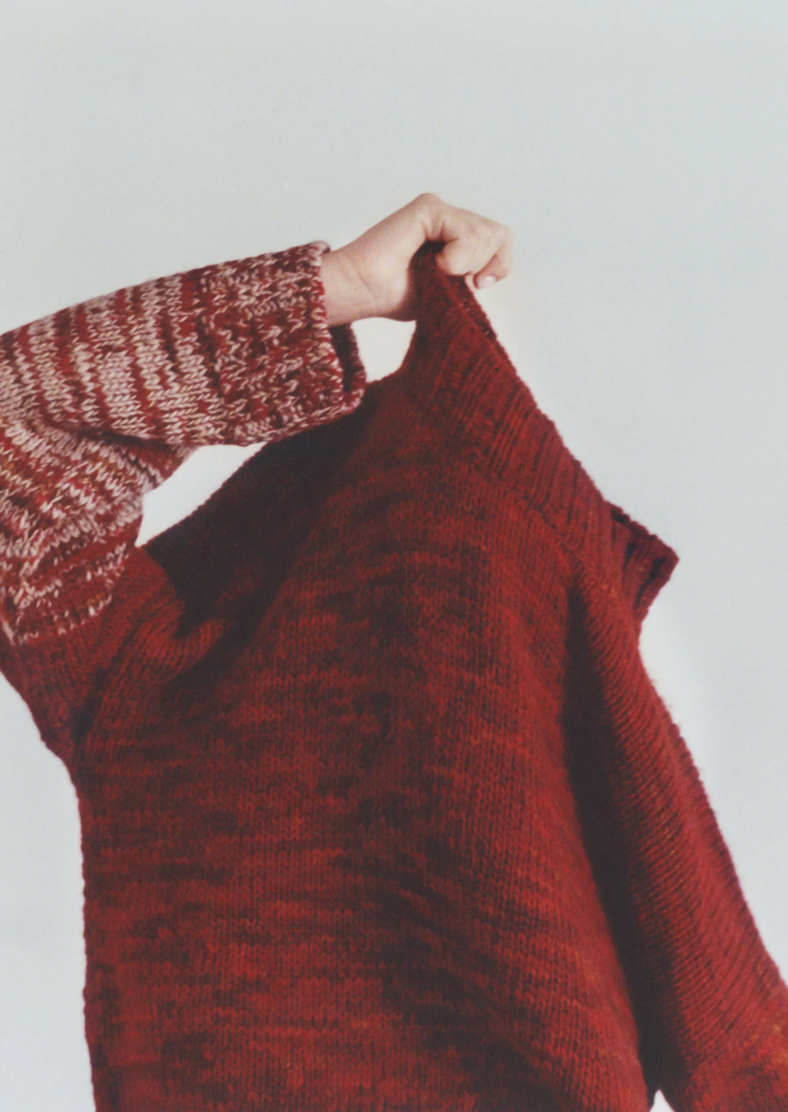 Hand Dyed High Neck Sweater | Claret Red - Image 9