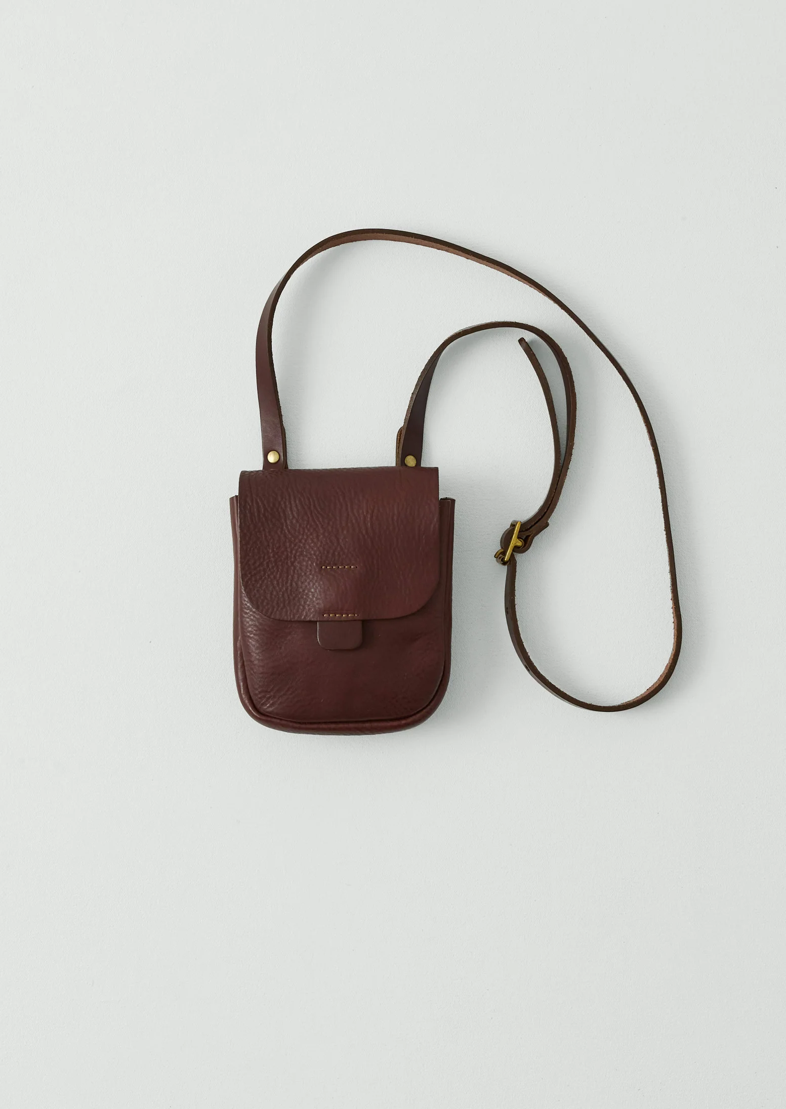 Kate Sheridan Leather Half Orbed Tab Bag | Chestnut