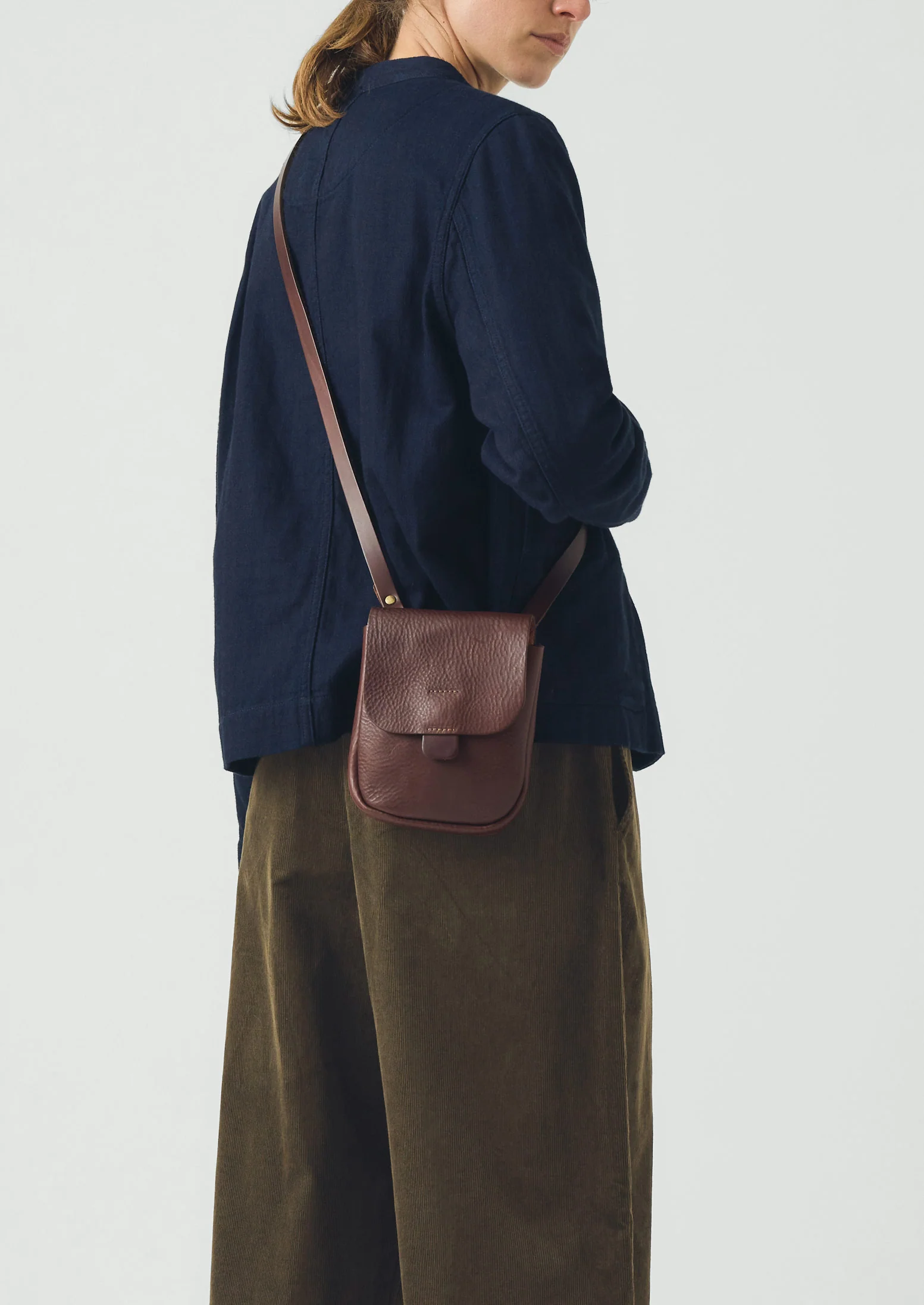 Kate Sheridan Leather Half Orbed Tab Bag | Chestnut - Image 2