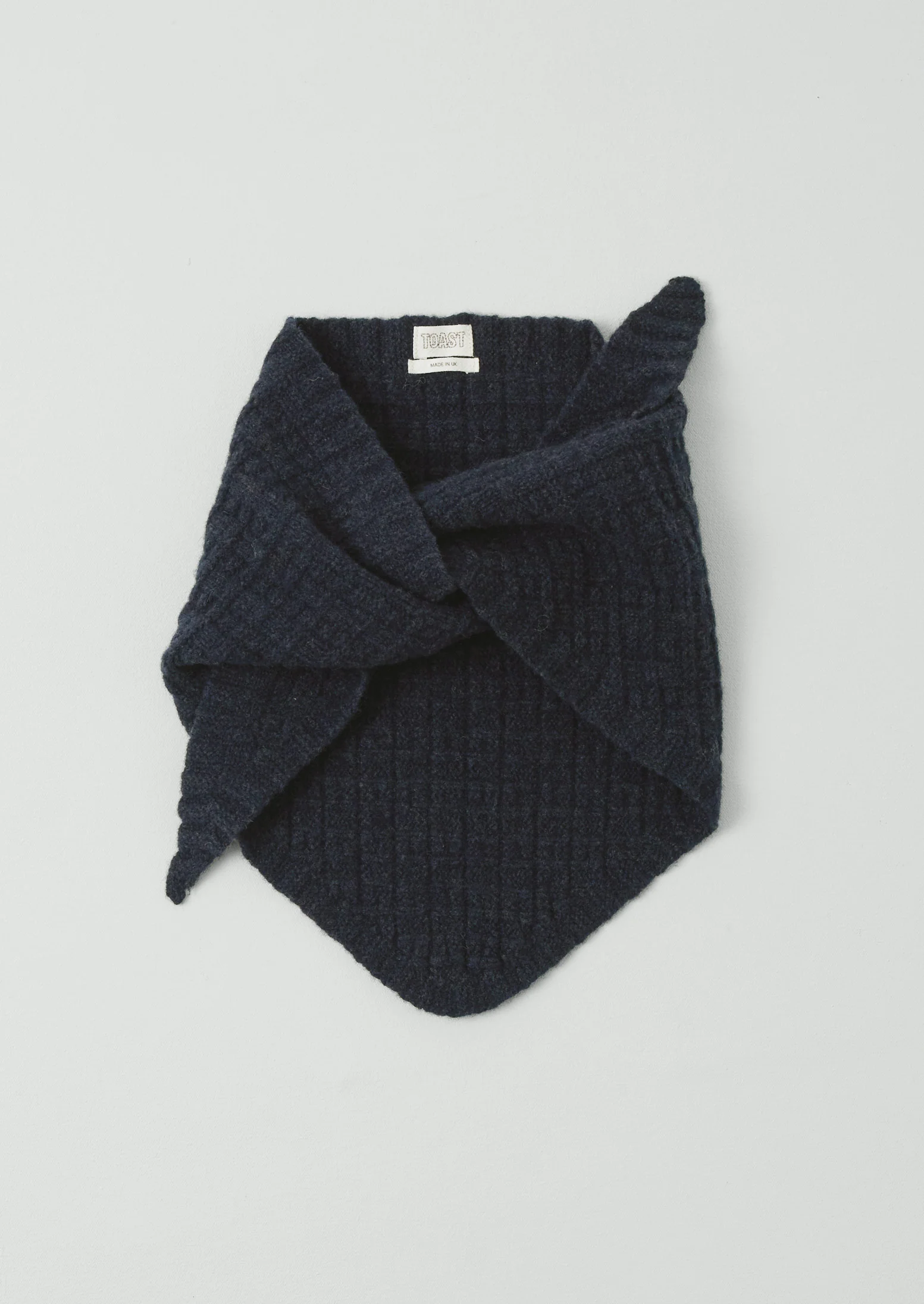 Knitted Wool Bandana | Indigo Melange