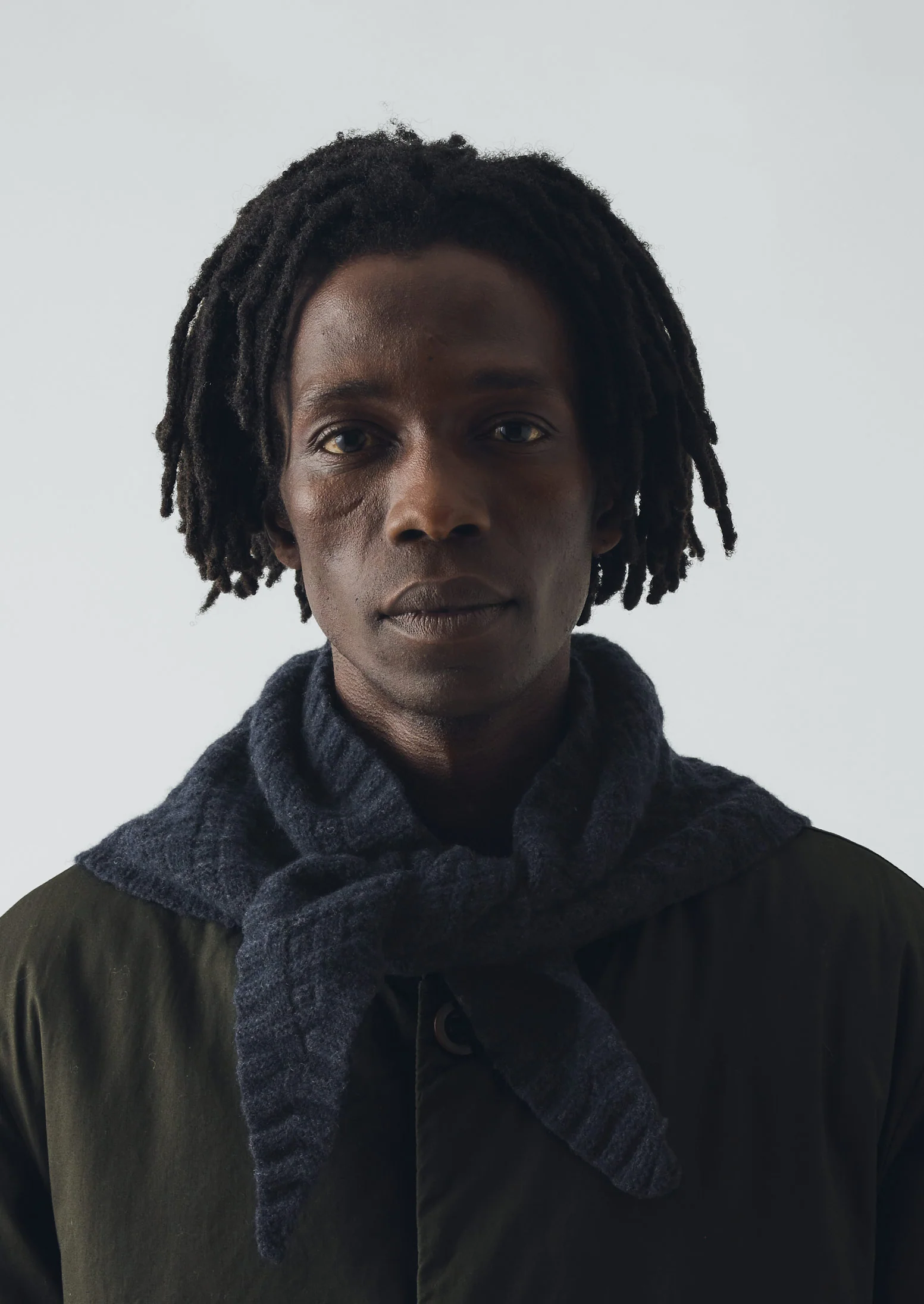 Knitted Wool Bandana | Indigo Melange - Image 5