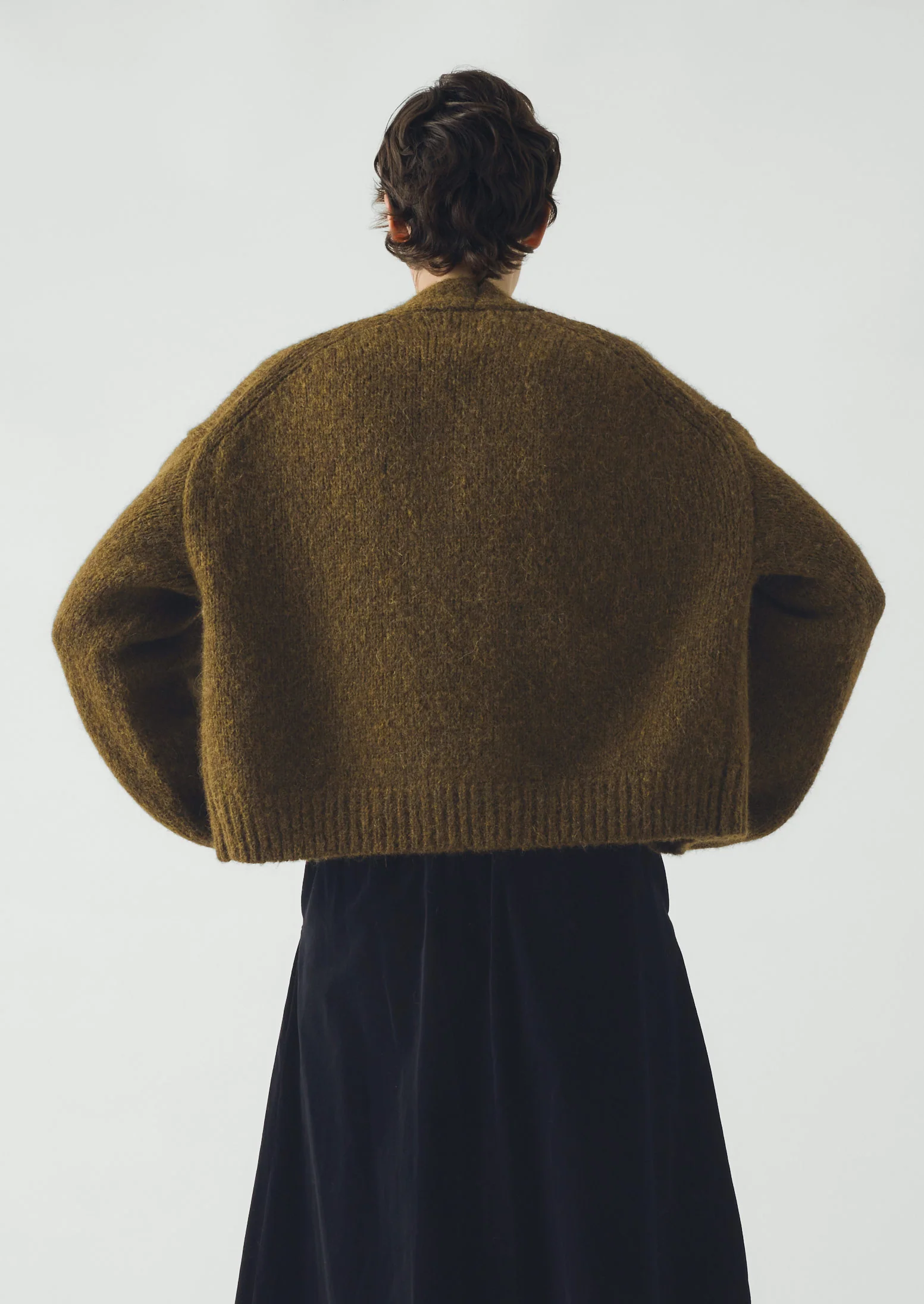 Lofty Alpaca Blend Cardigan | Olive Melange - Image 5
