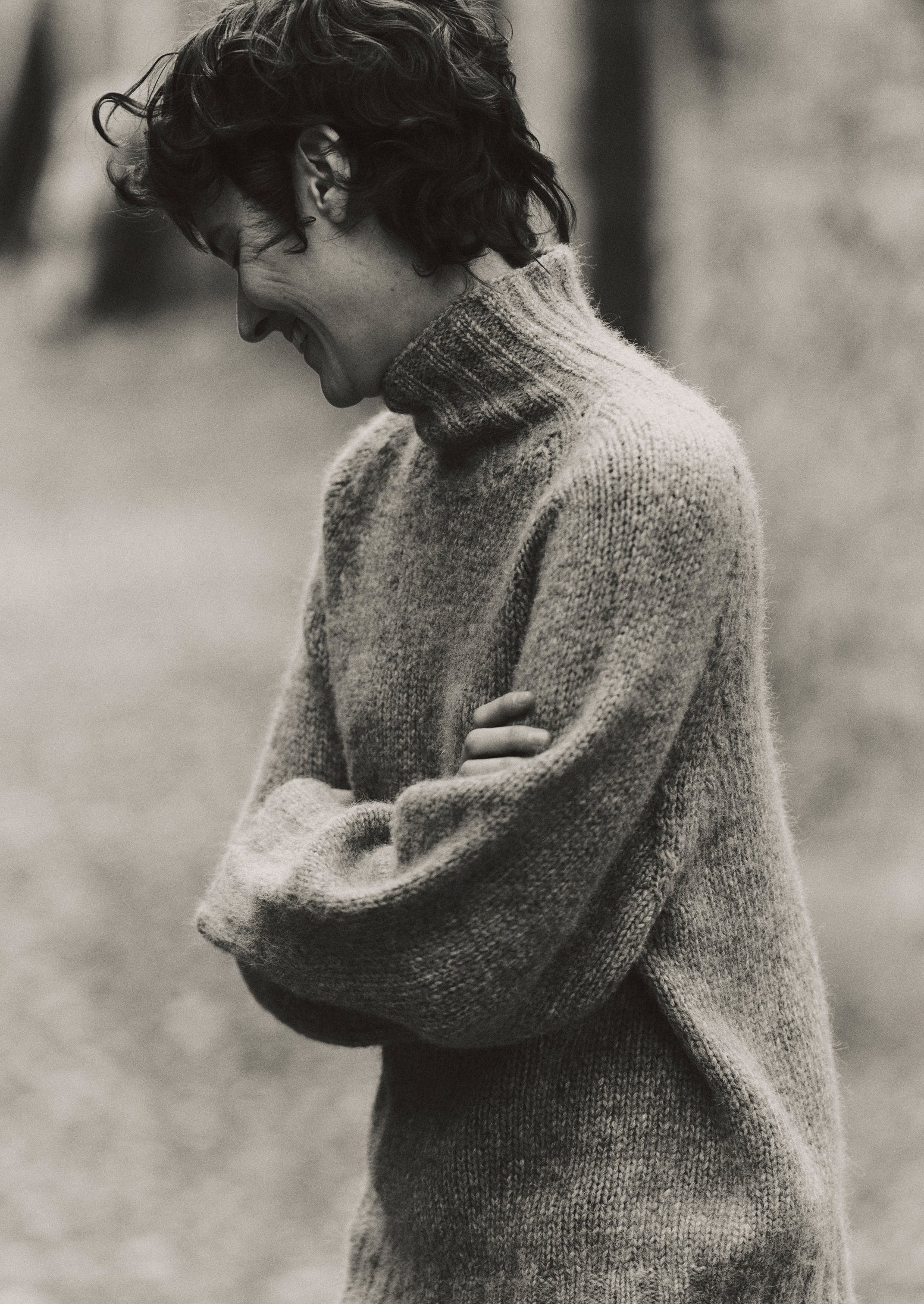 Lofty Alpaca High Neck Sweater | Stone - Image 3