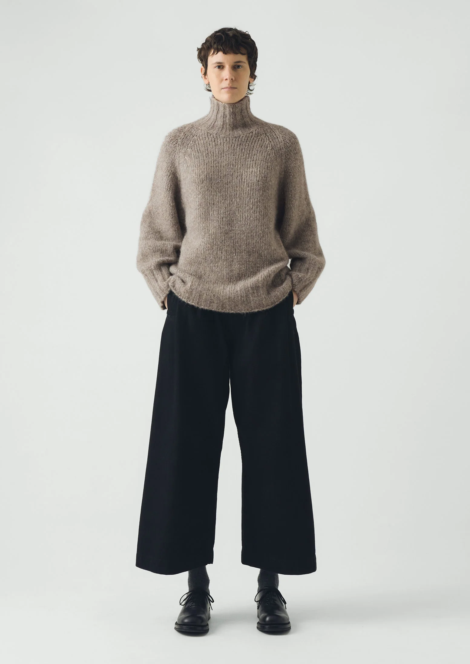 Lofty Alpaca High Neck Sweater | Stone - Image 4