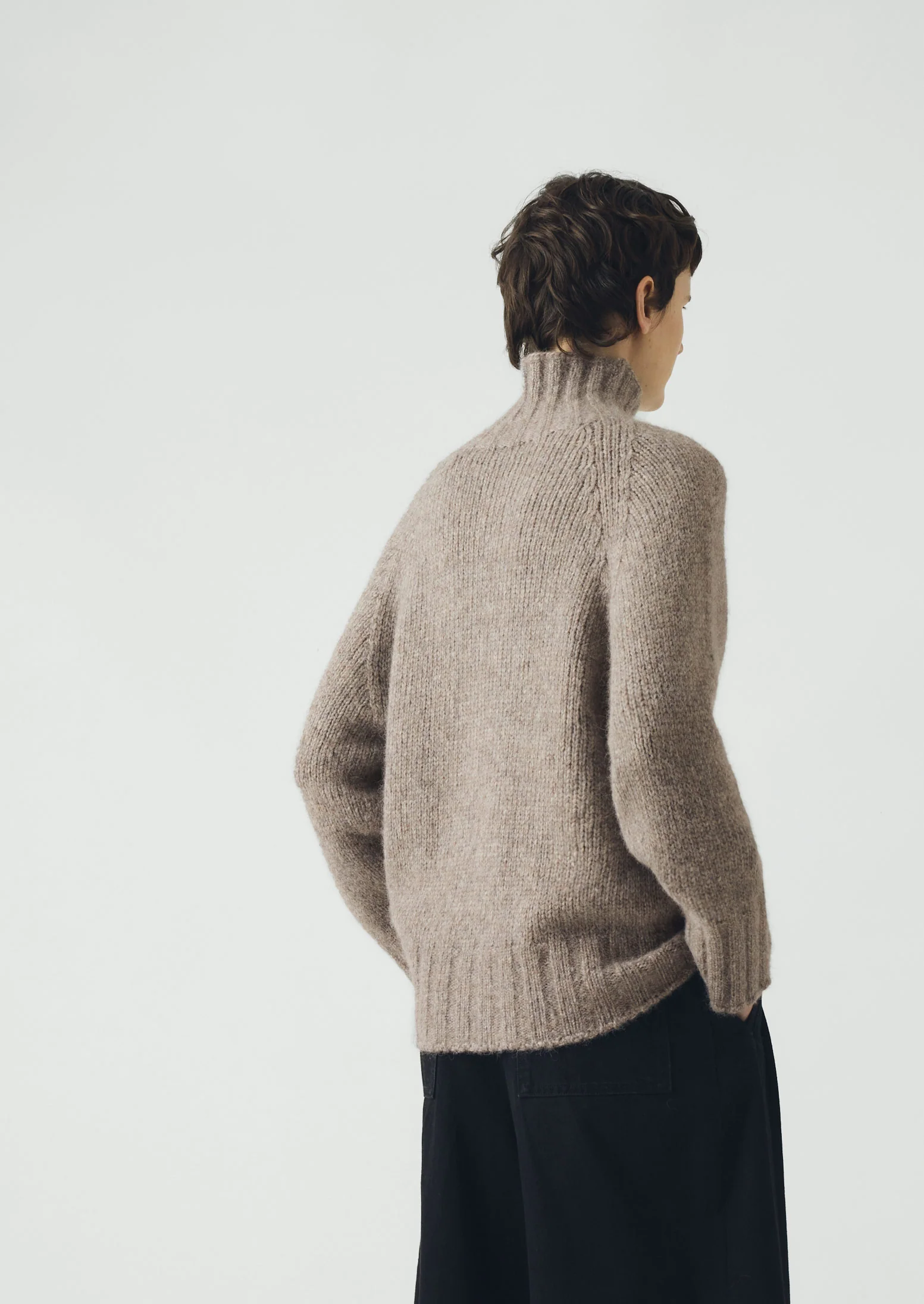 Lofty Alpaca High Neck Sweater | Stone - Image 5