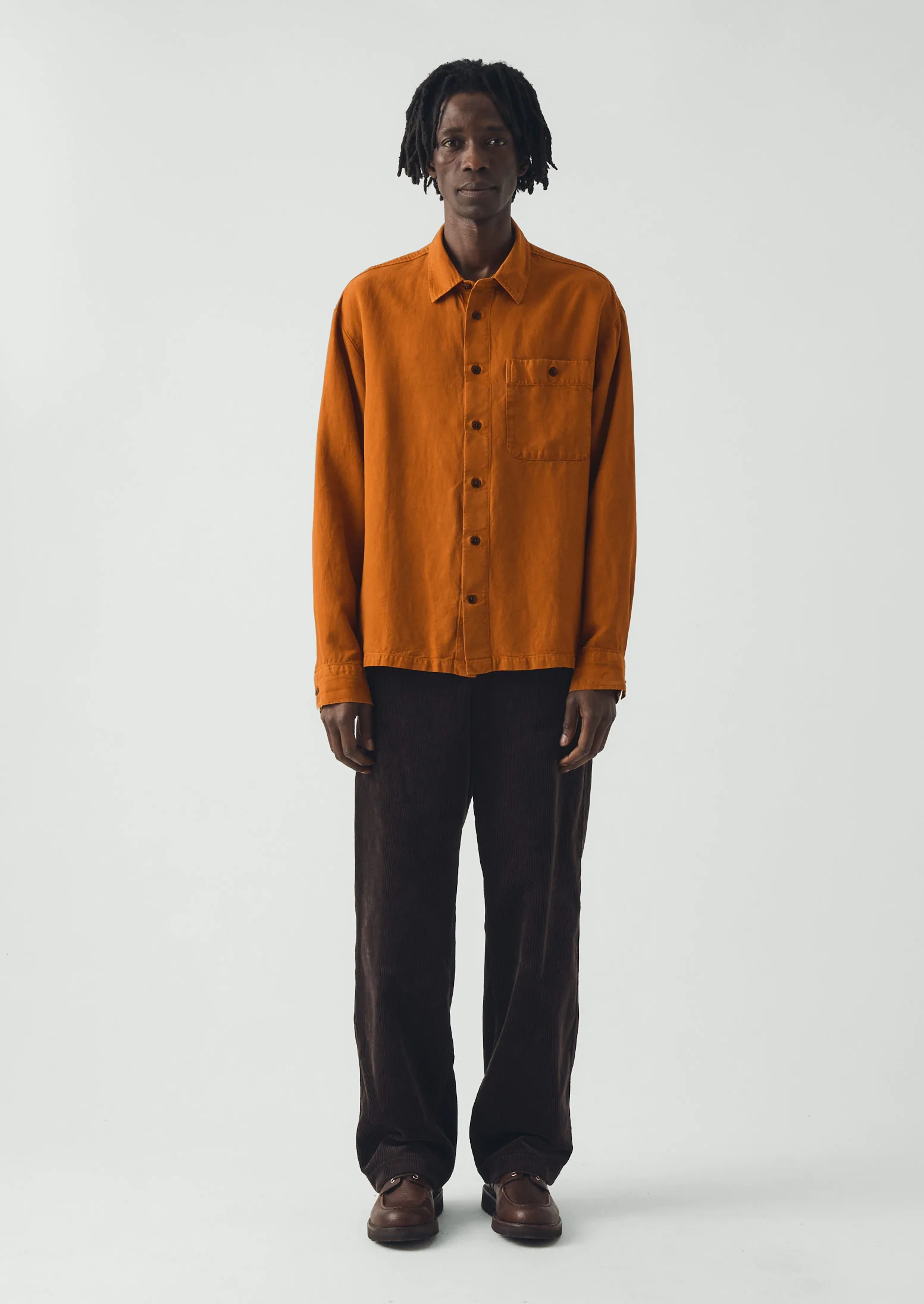 Lyocell Linen Herringbone Shirt | Light Umber - Image 2