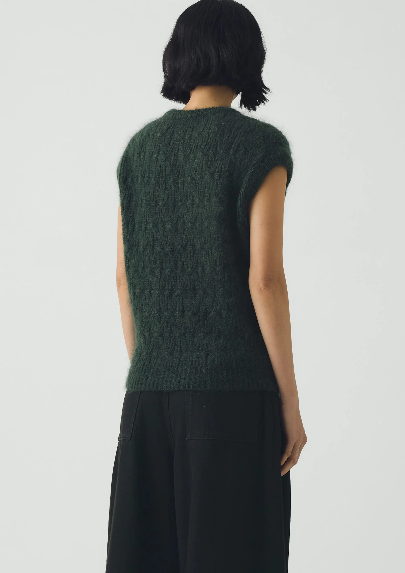 Mohair Cotton Lace Cable Tank | Oil - Image 6